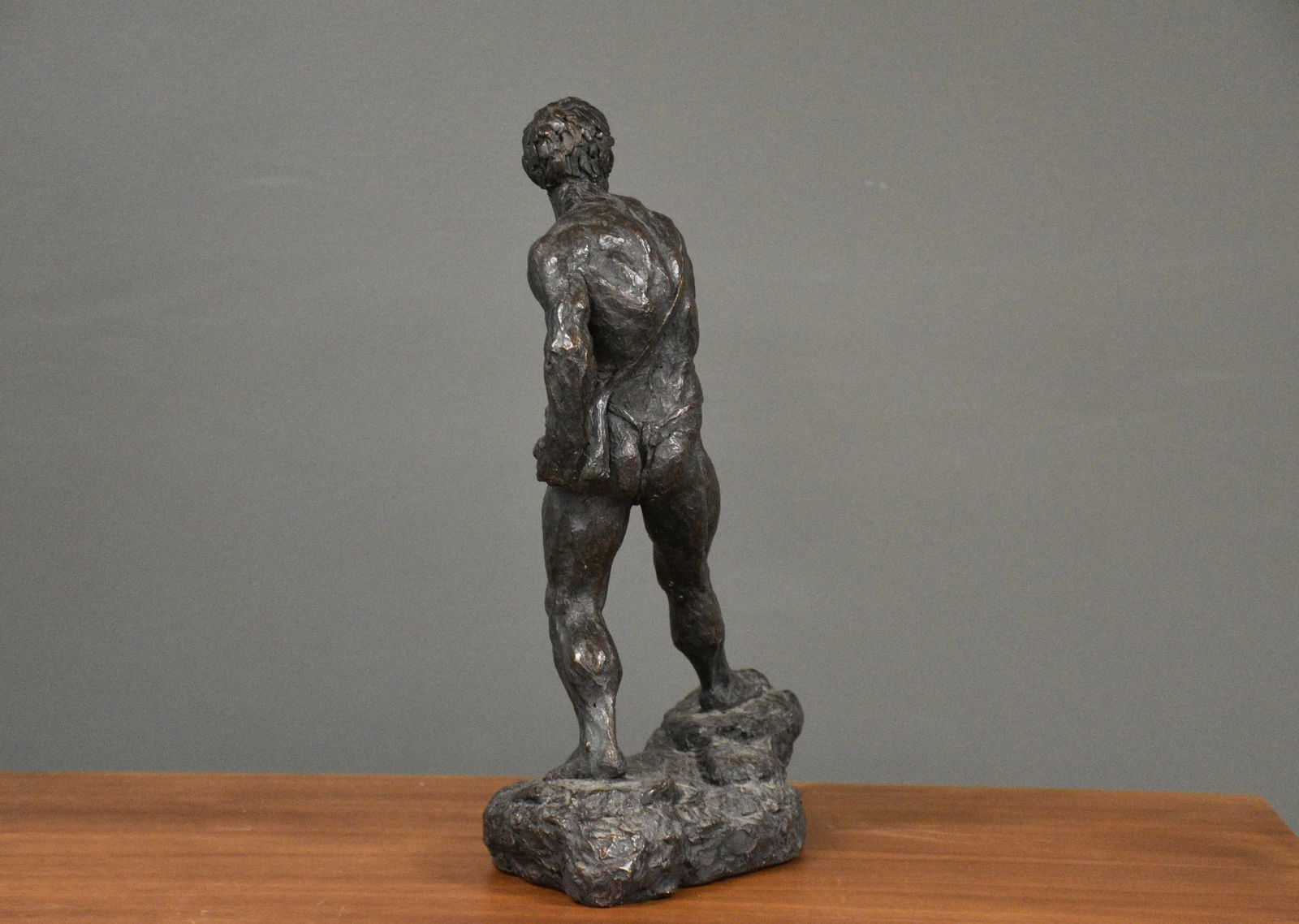 1960s Brutalist Man With a Sling Sculpture Statue by Thomas Holland - 2