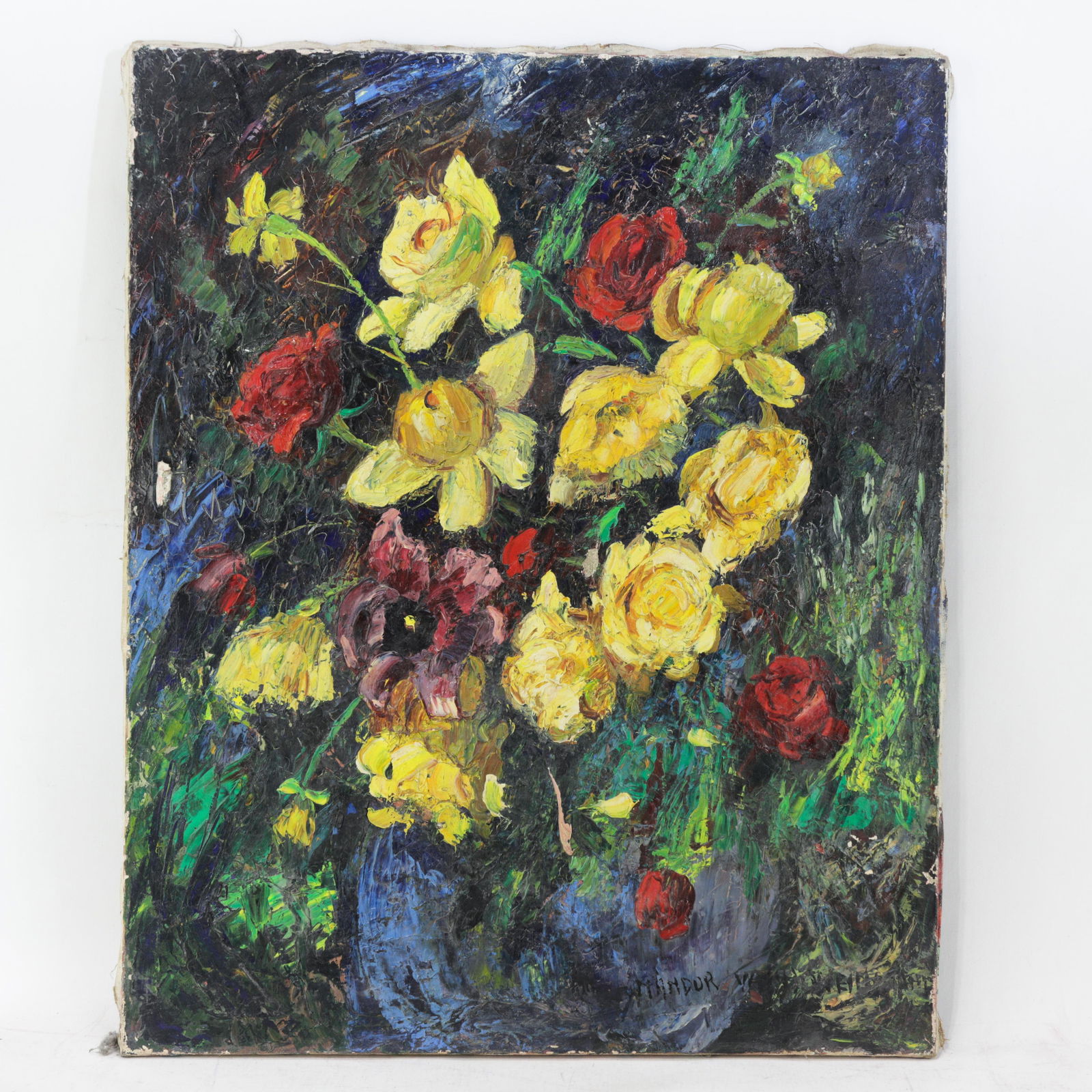 Nandor Vagh Weinmann Impasto Floral Still Life Oil Painting - 11