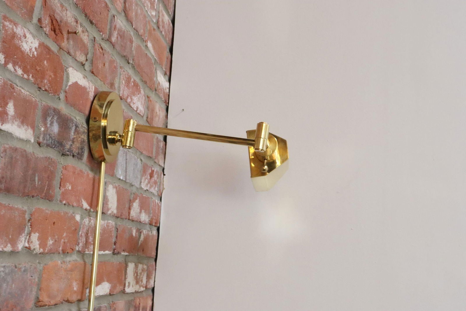 Vintage Polished Brass Swing Arm Wall Lamp With Swiveling Shade by Chapman - 10