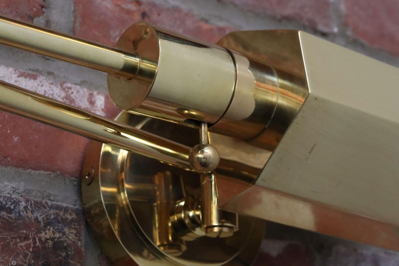 Vintage Polished Brass Swing Arm Wall Lamp With Swiveling Shade by Chapman - 17