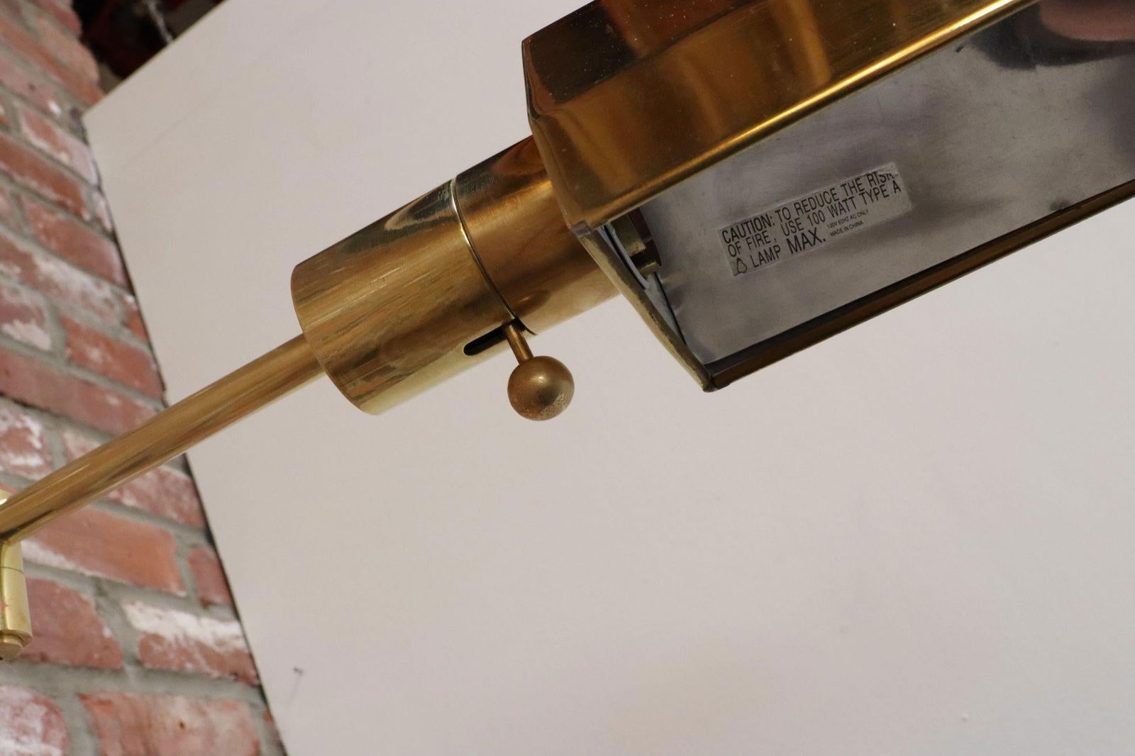 Vintage Polished Brass Swing Arm Wall Lamp With Swiveling Shade by Chapman - 18