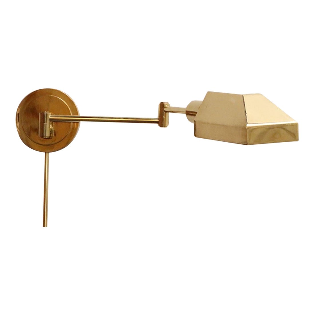 Vintage Polished Brass Swing Arm Wall Lamp With Swiveling Shade by Chapman (1 of 18)