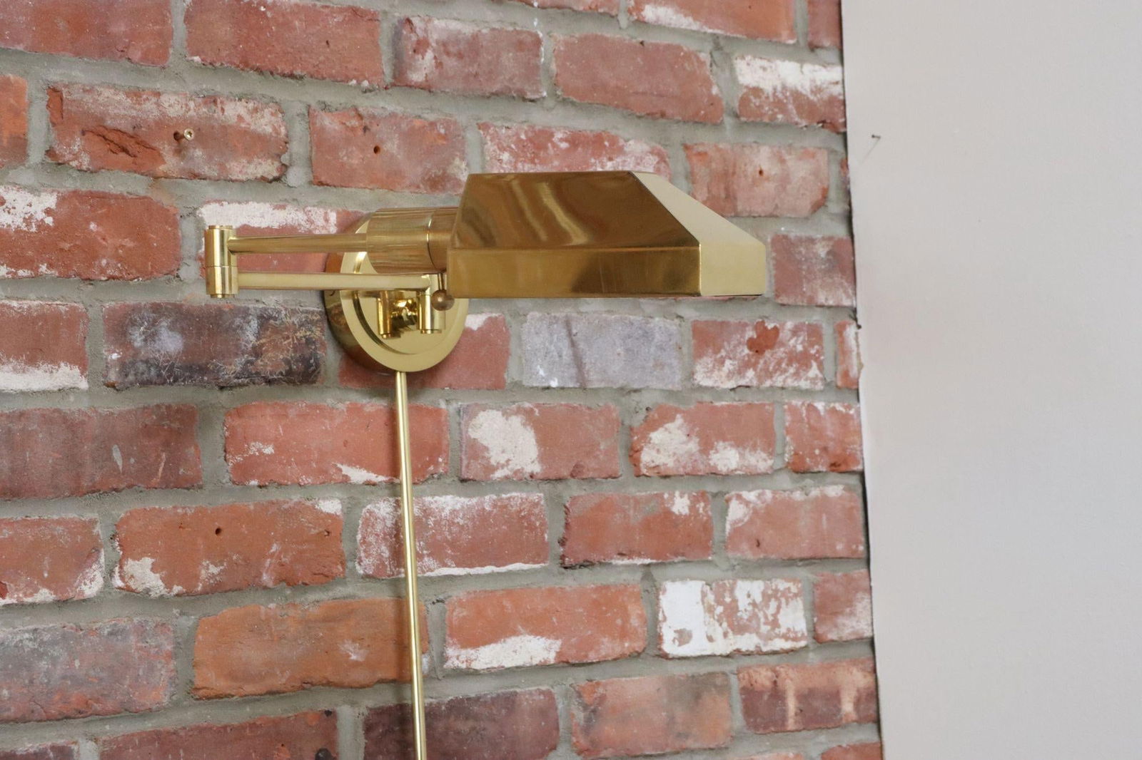 Vintage Polished Brass Swing Arm Wall Lamp With Swiveling Shade by Chapman - 8