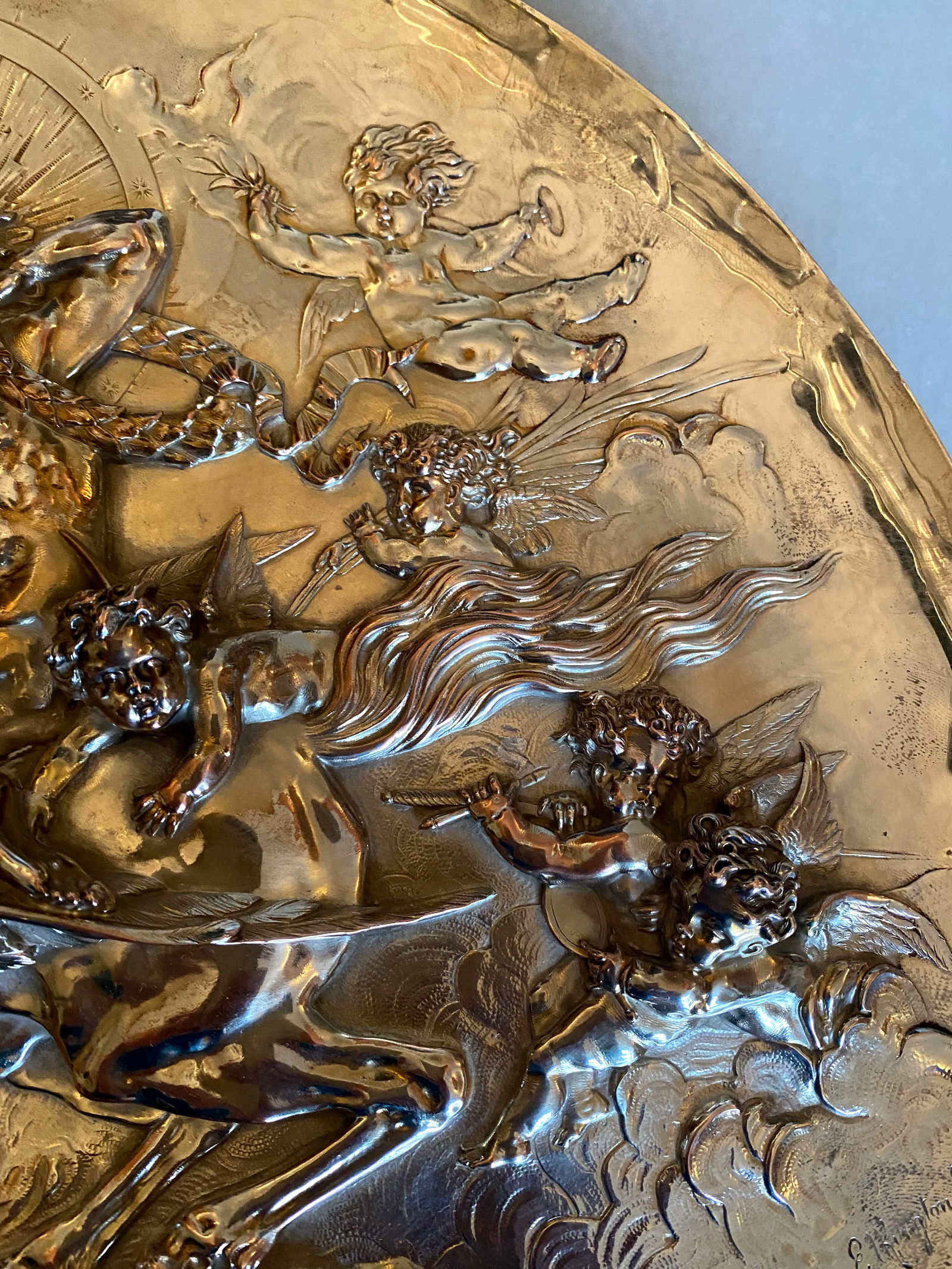 Vintage English Silver Plate Repoussé Charger by Elkington and Co. - 10