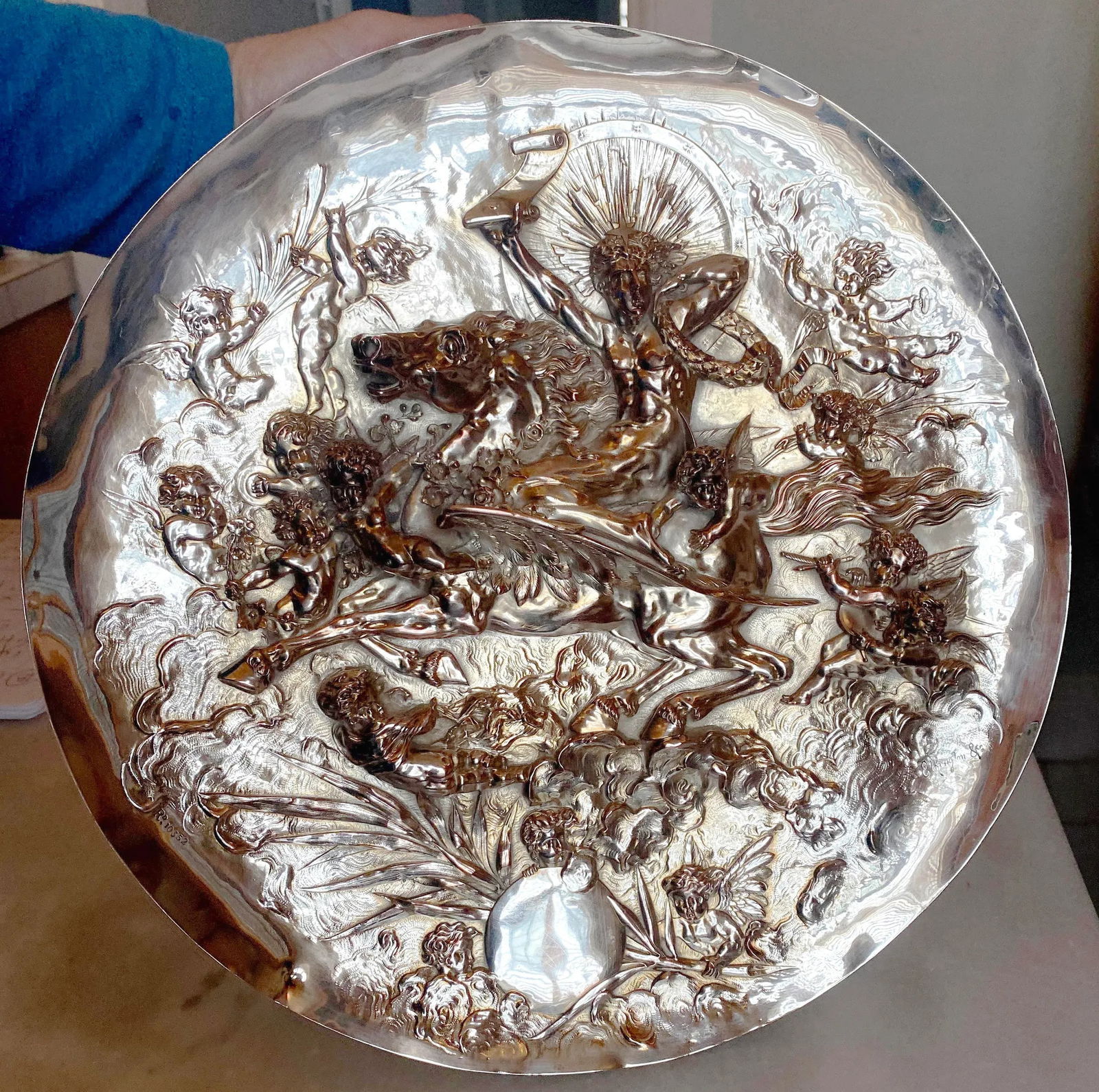 Vintage English Silver Plate Repoussé Charger by Elkington and Co. - 6