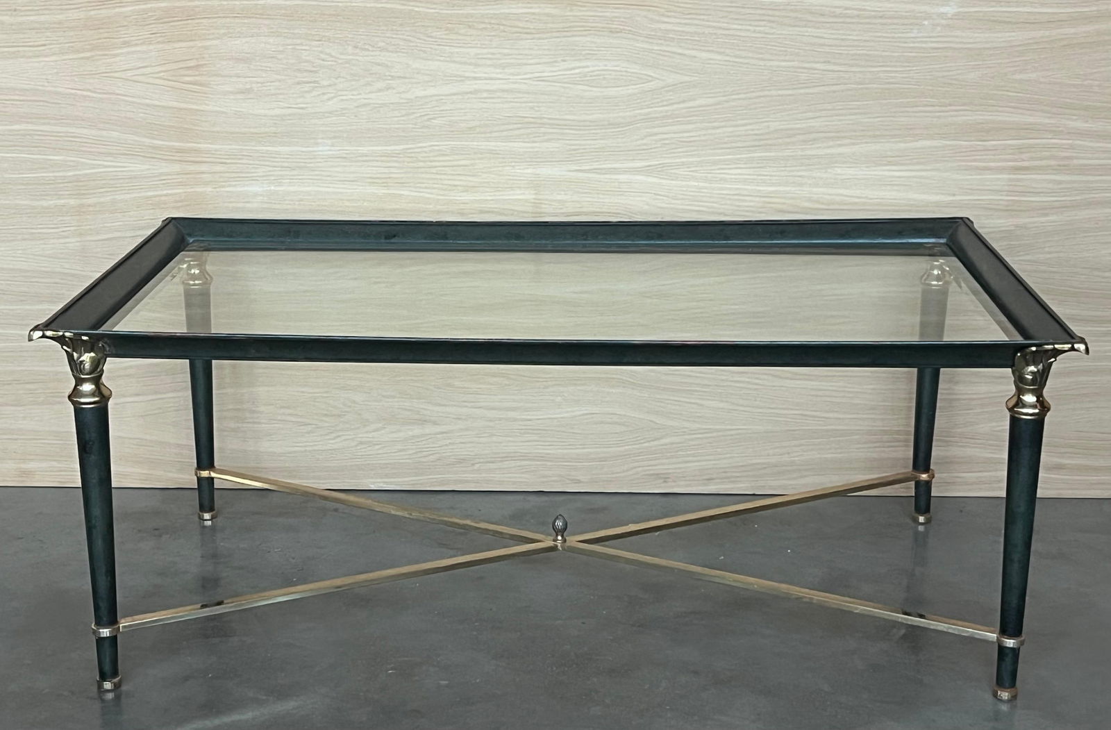 Mid 20th Century Green Iron with Bronze and Brass Details Coffee Tables - Set of 2 - 11