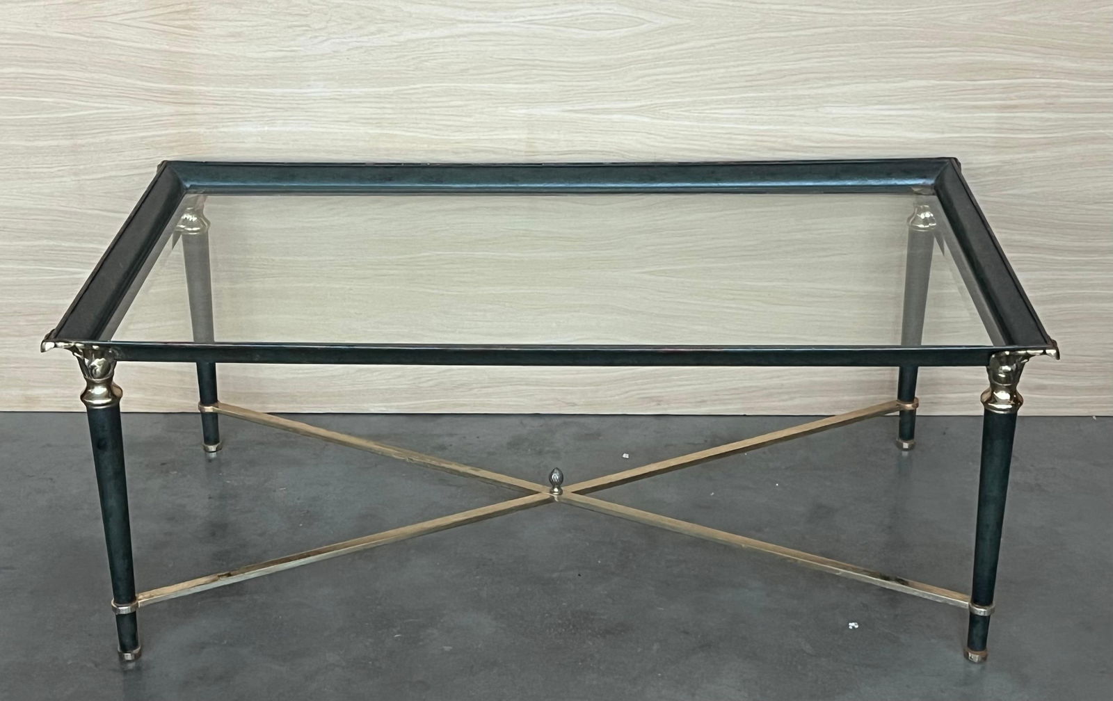 Mid 20th Century Green Iron with Bronze and Brass Details Coffee Tables - Set of 2 - 12