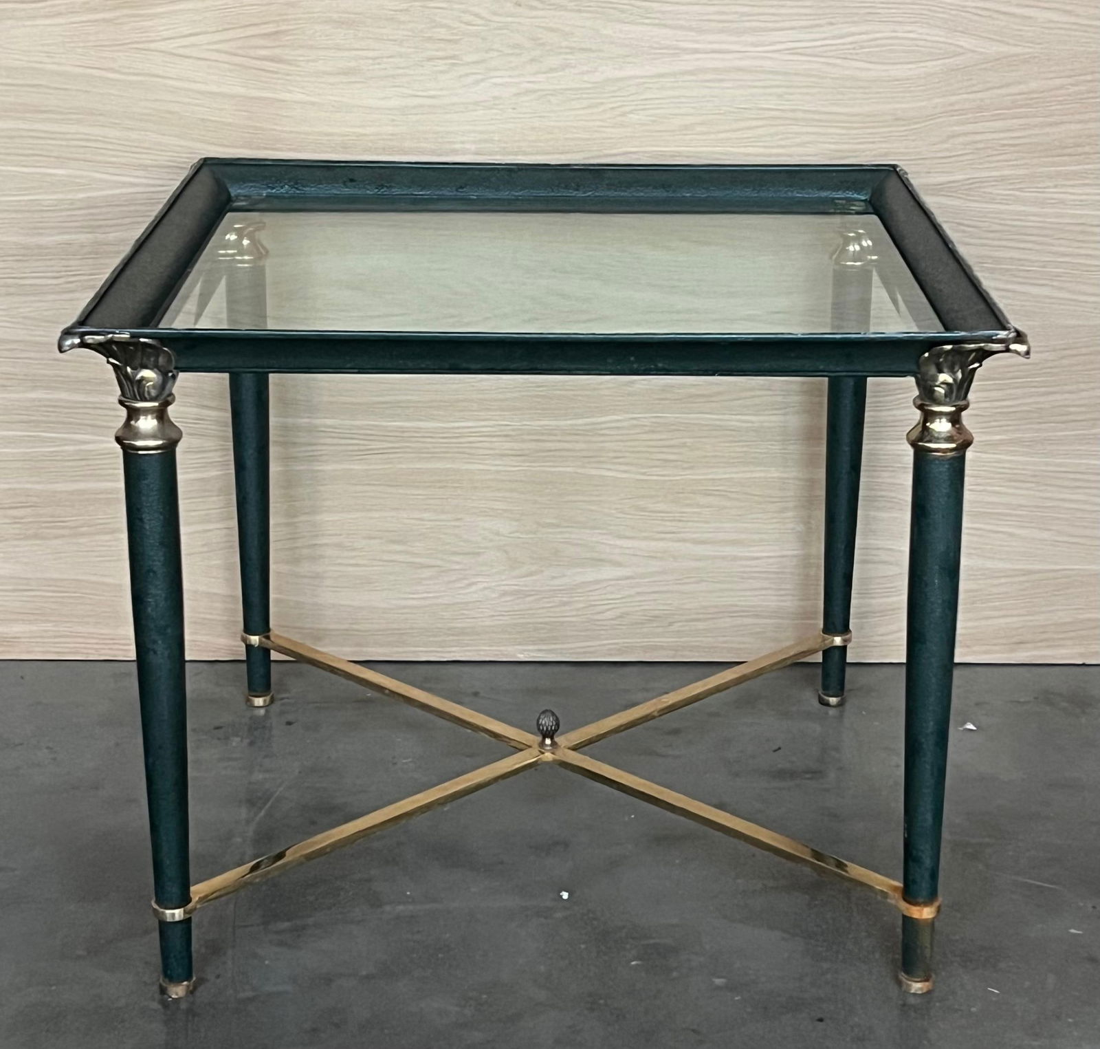 Mid 20th Century Green Iron with Bronze and Brass Details Coffee Tables - Set of 2 - 18