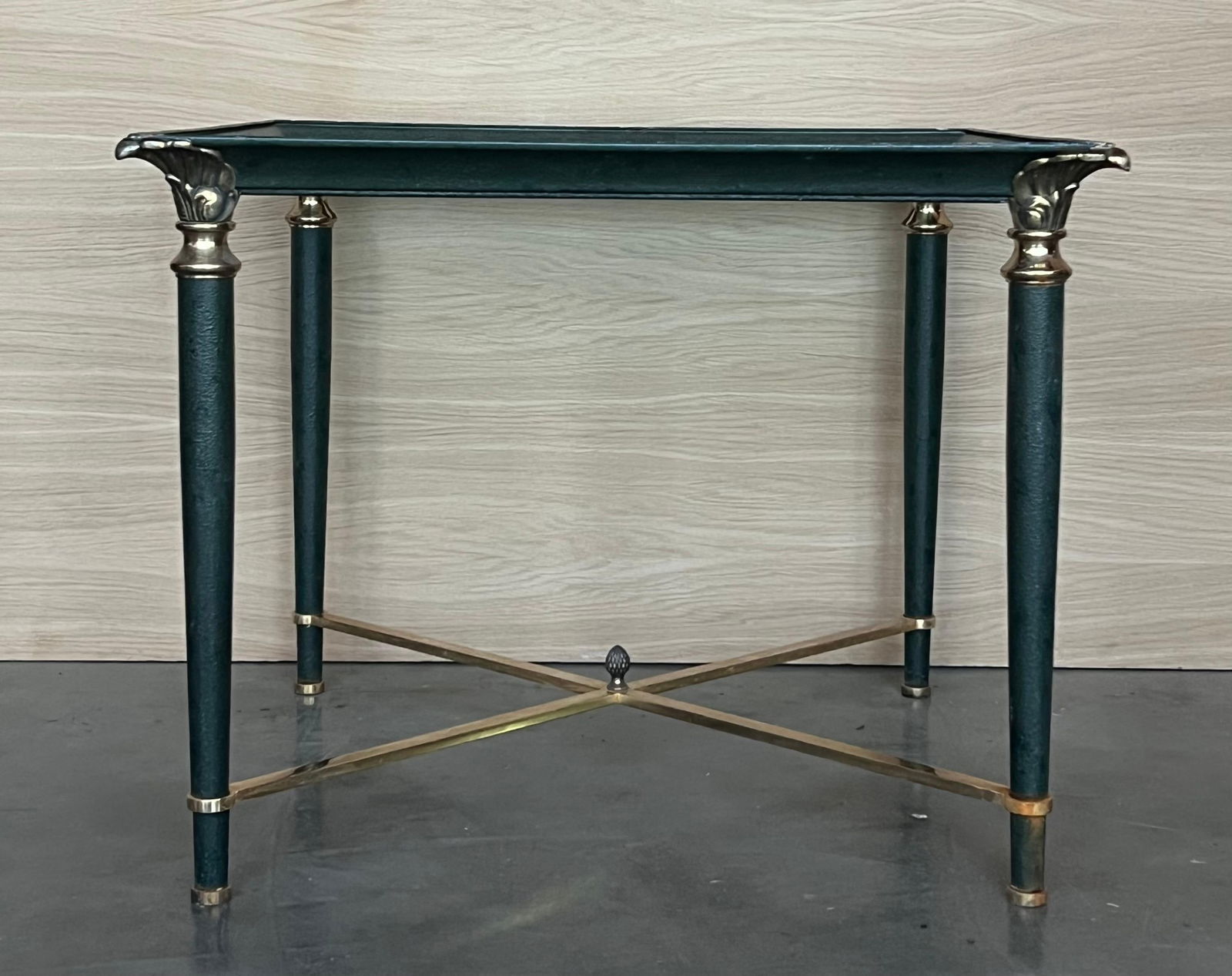 Mid 20th Century Green Iron with Bronze and Brass Details Coffee Tables - Set of 2 - 2