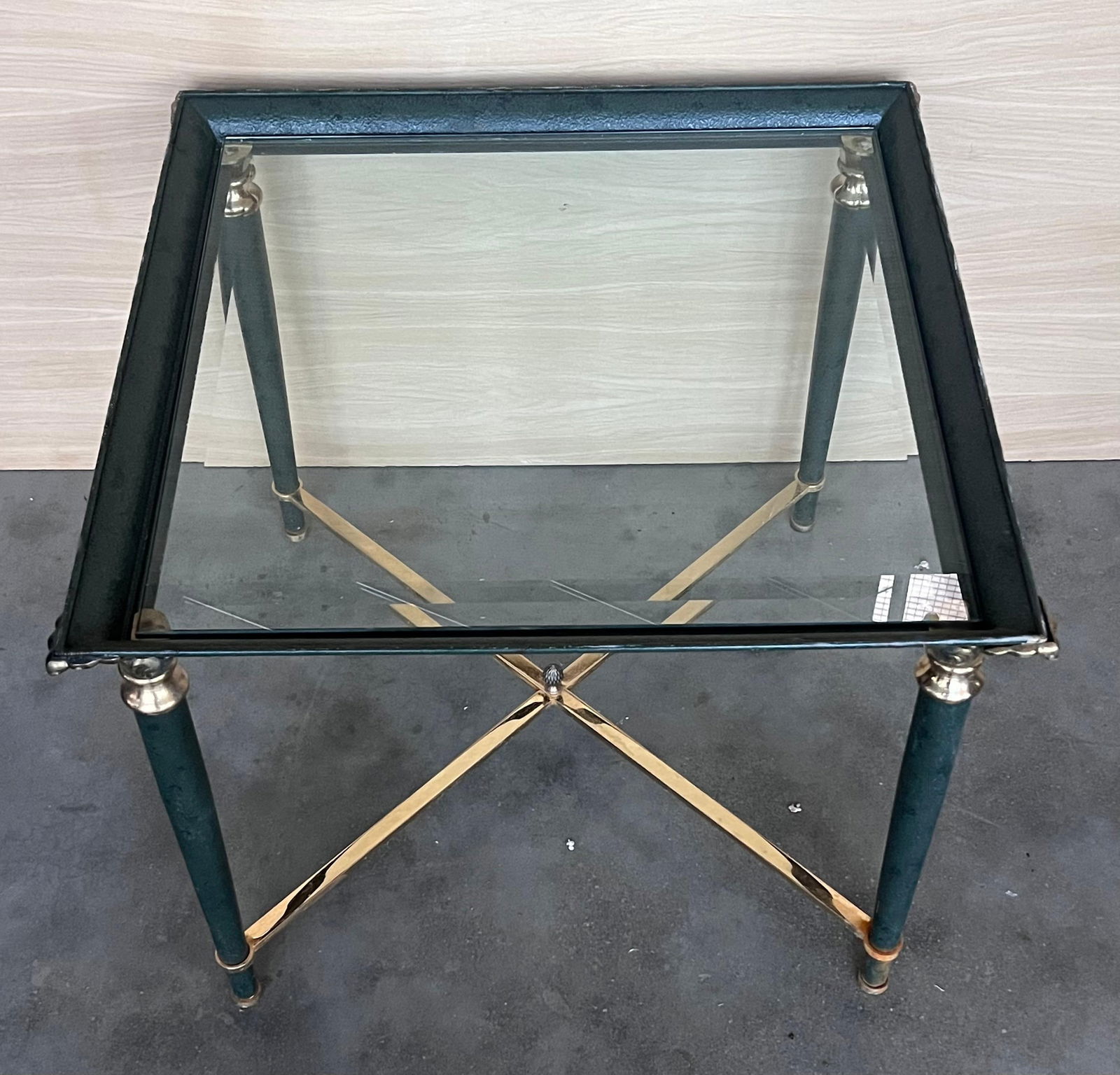 Mid 20th Century Green Iron with Bronze and Brass Details Coffee Tables - Set of 2 - 4