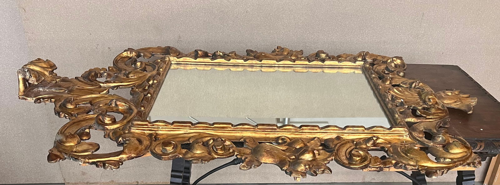 19th French Empire Period Carved Gilt Wood Mirror - 9