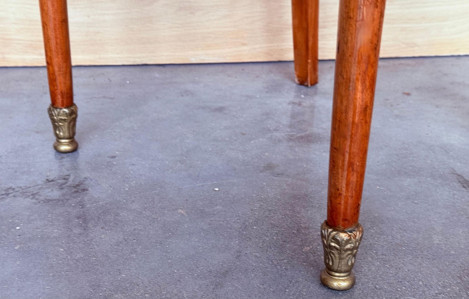 Early 20th Century Late Victorian Oak Ladderback Dining Side Chair with Red Velvet Seat - 9