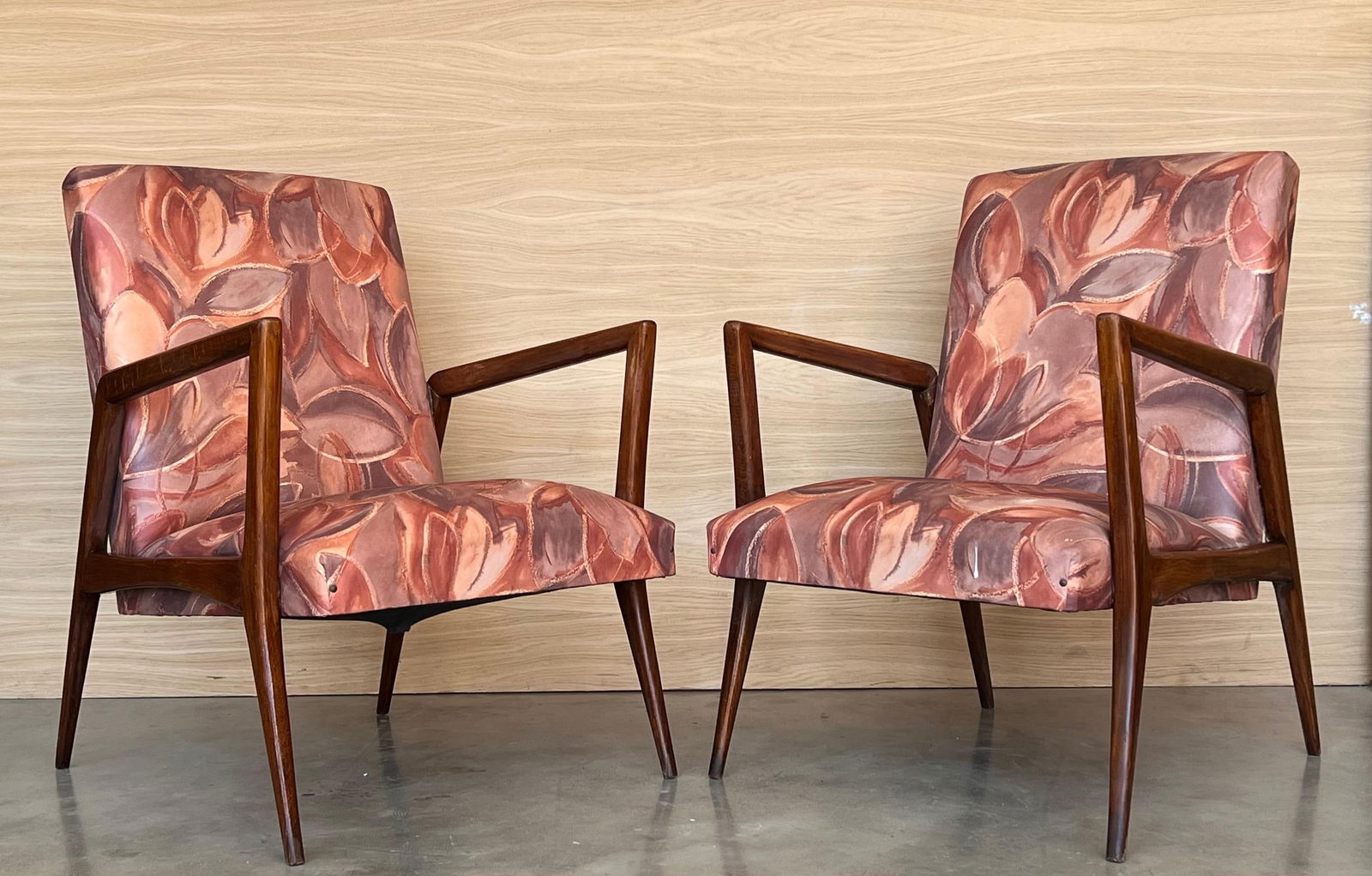 Mid 20th Century Pair of Scandinavian Mid-Century Modern Colorful Teak Club Armchairs - 18