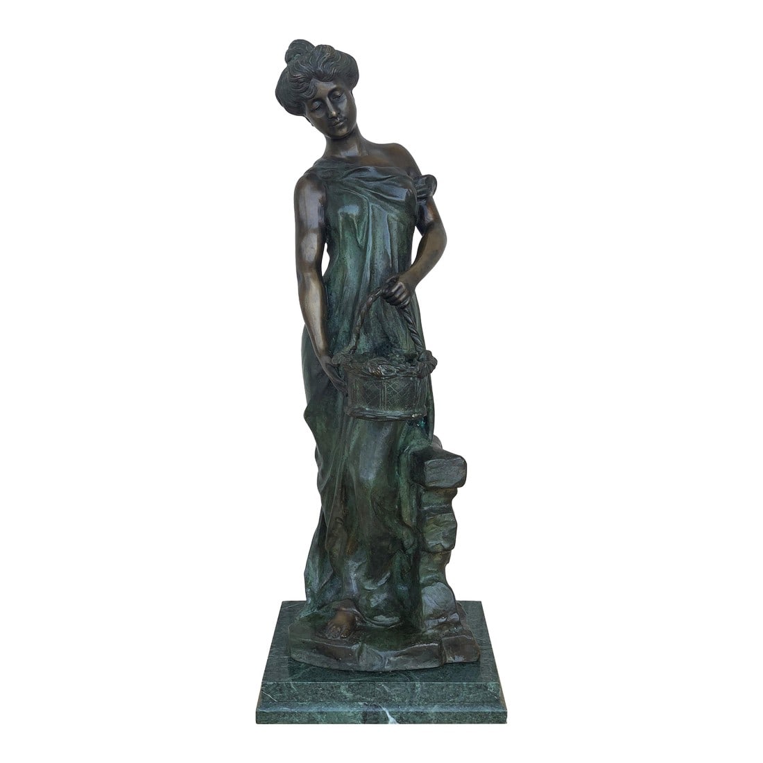 20th Century Cast Bronze Statue of a Nymph Signed by Ferdinando de Luca, Italy