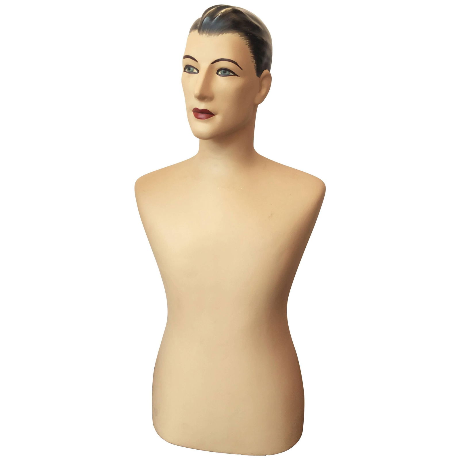 Mid 20th Century Art Deco Plaster Bust, Painted Mannequin - 2