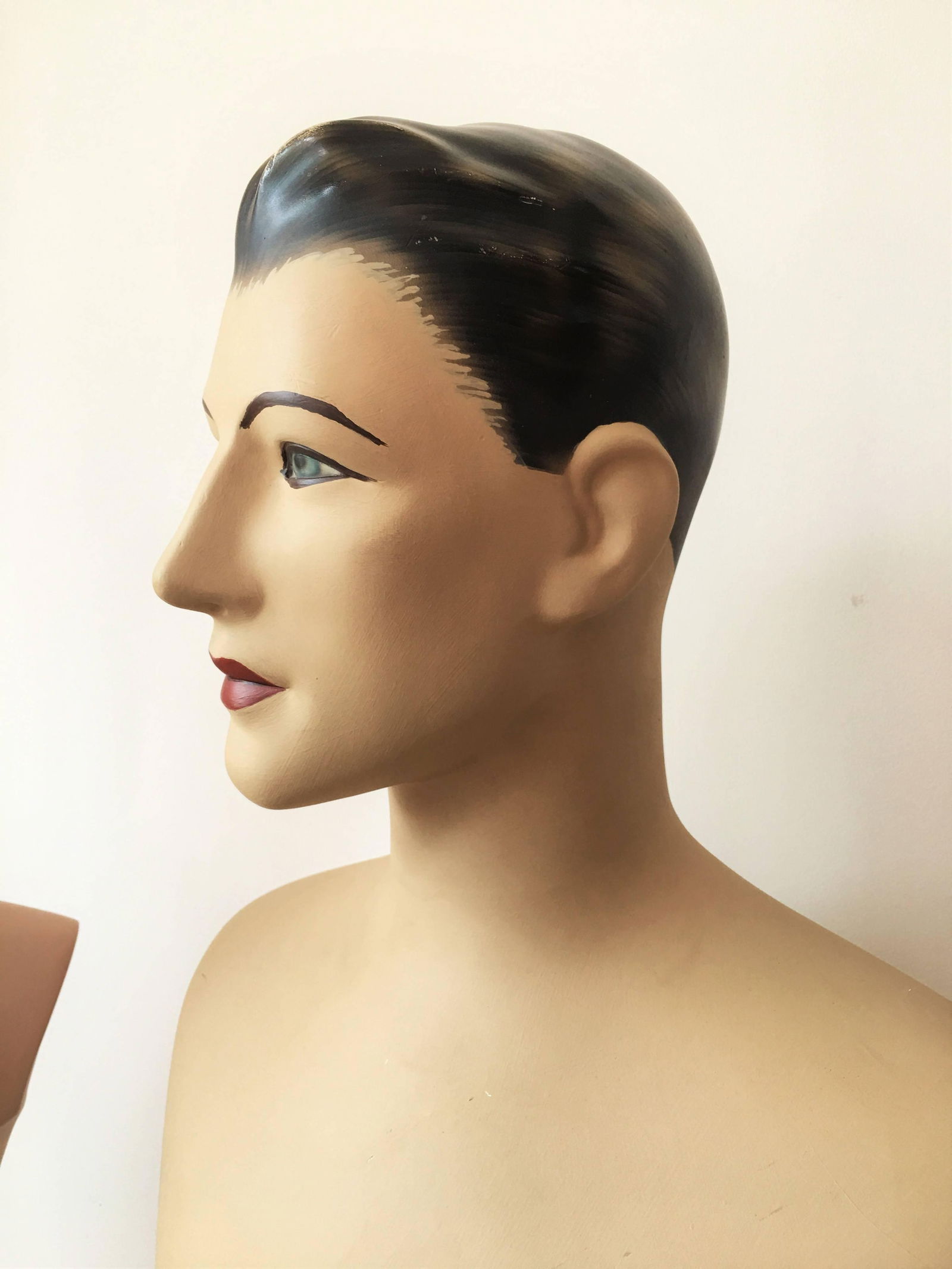Mid 20th Century Art Deco Plaster Bust, Painted Mannequin - 3