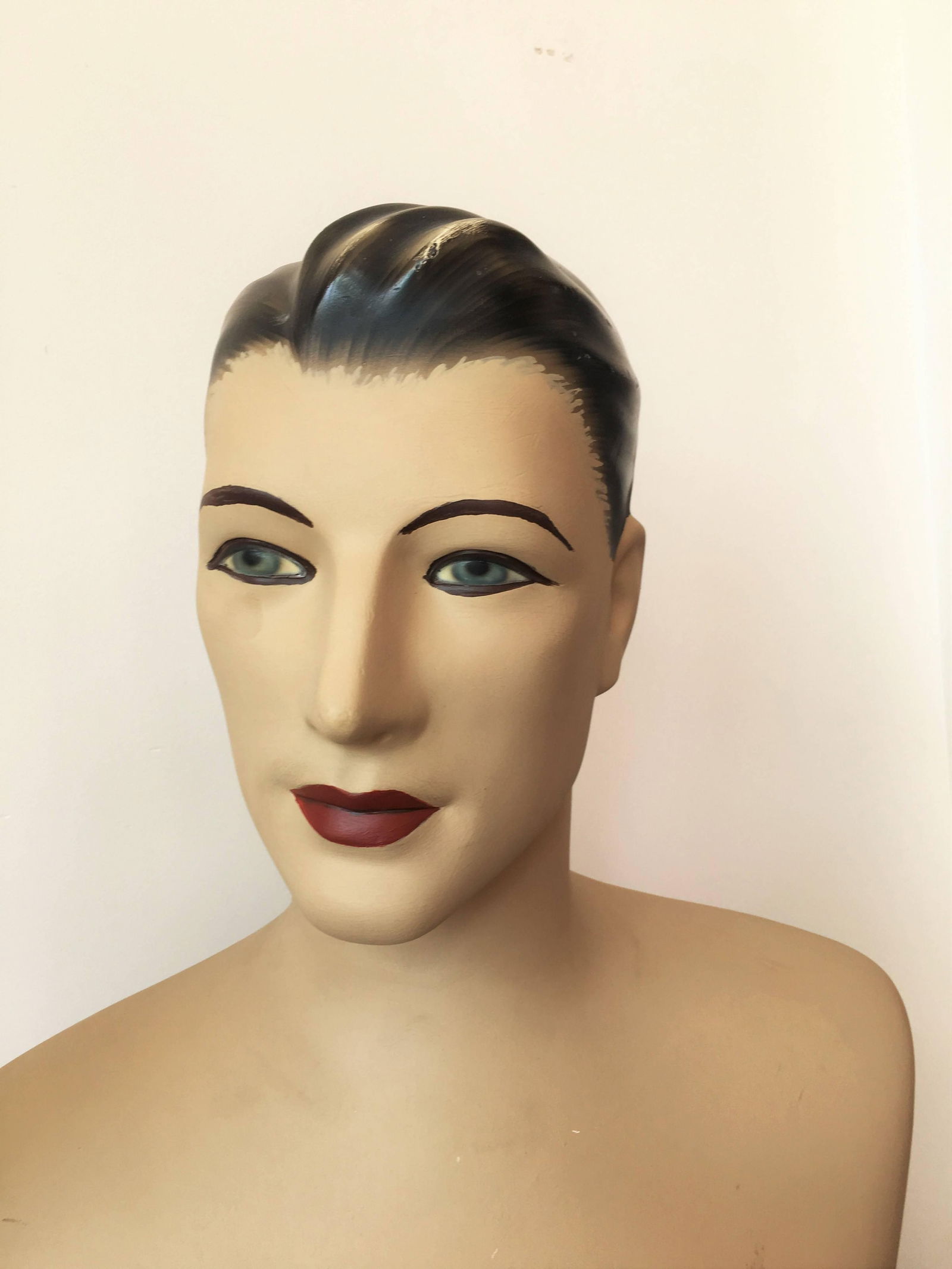 Mid 20th Century Art Deco Plaster Bust, Painted Mannequin - 6