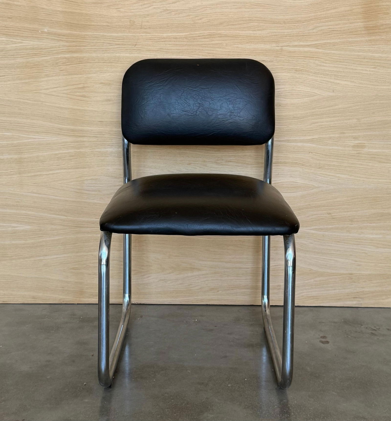 Set of Six Cantilever Chars in Leather and Steel, 1970s - 16