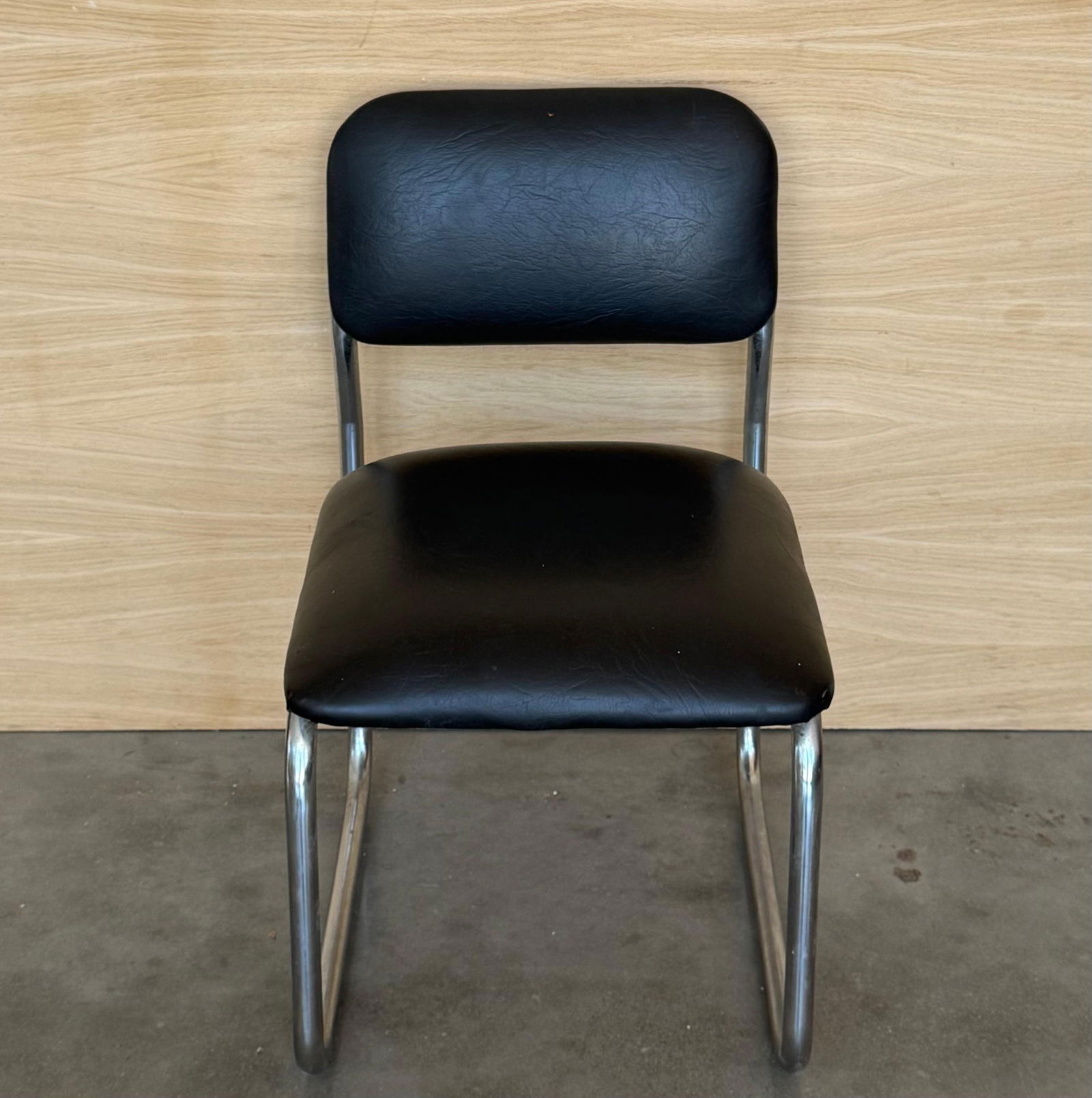 Set of Six Cantilever Chars in Leather and Steel, 1970s - 9