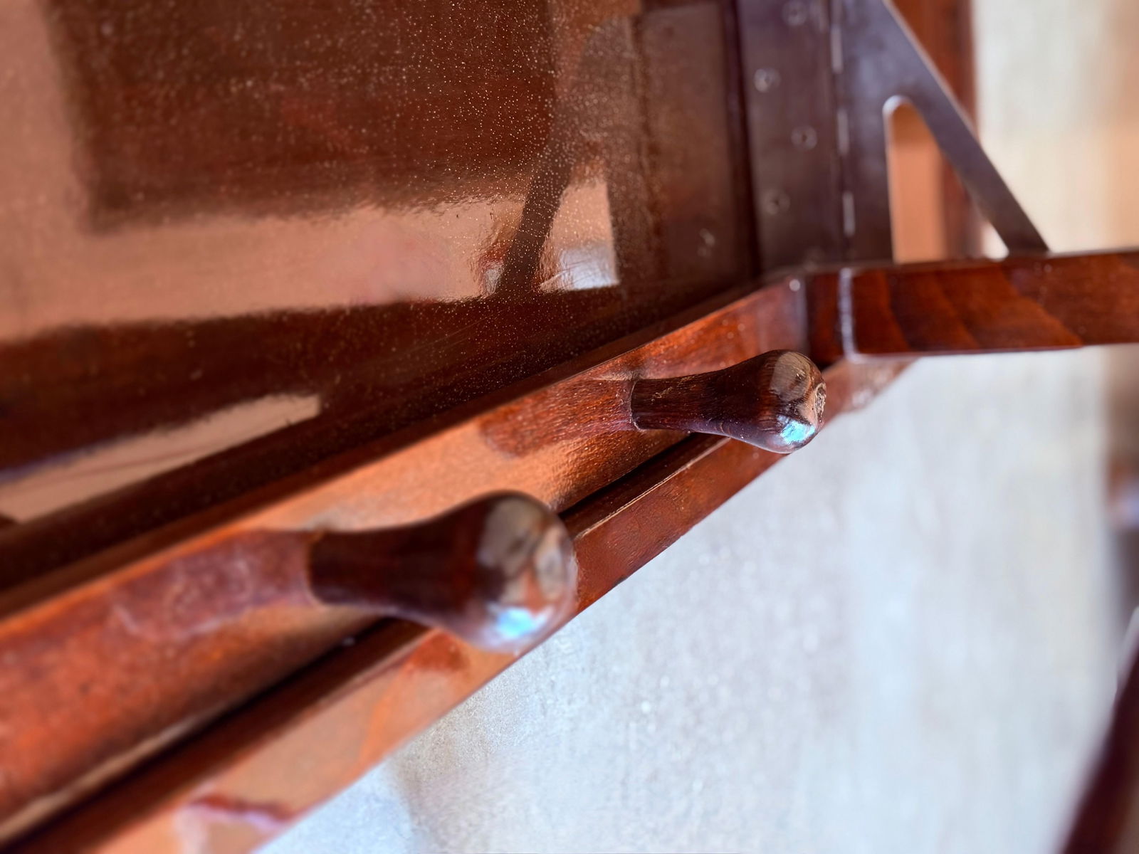 Mid Century Modern Italian Foldable Valet in Mahogany with Hanger - 10