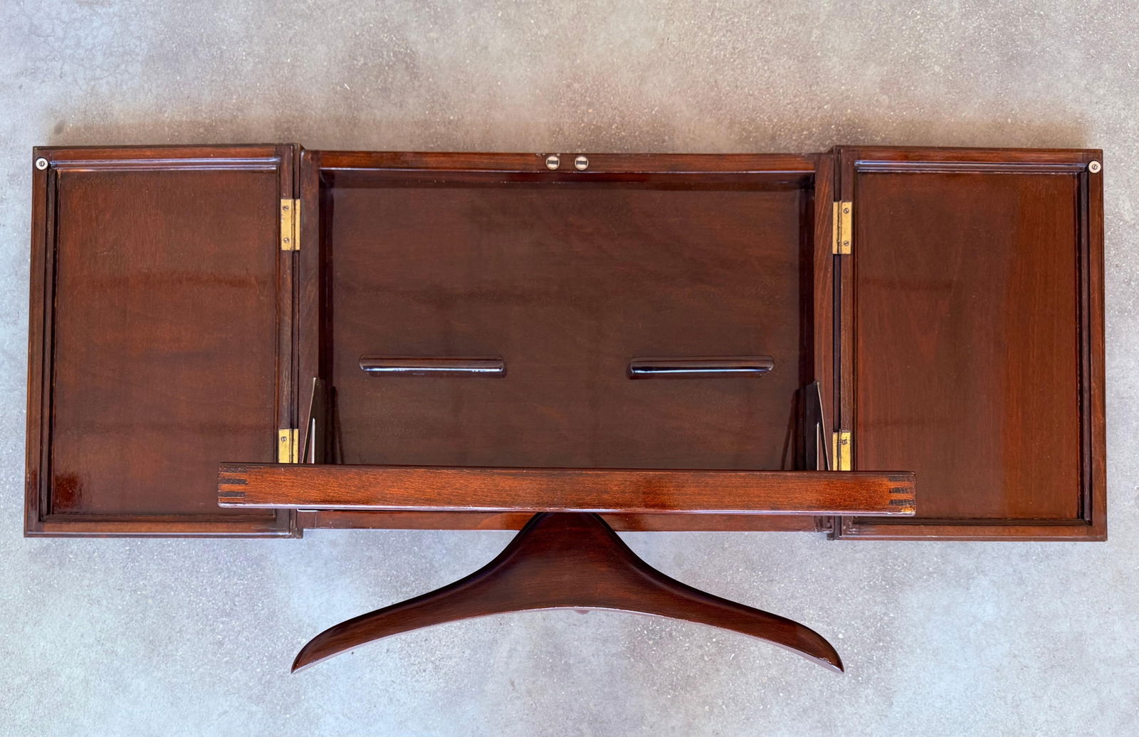 Mid Century Modern Italian Foldable Valet in Mahogany with Hanger - 2