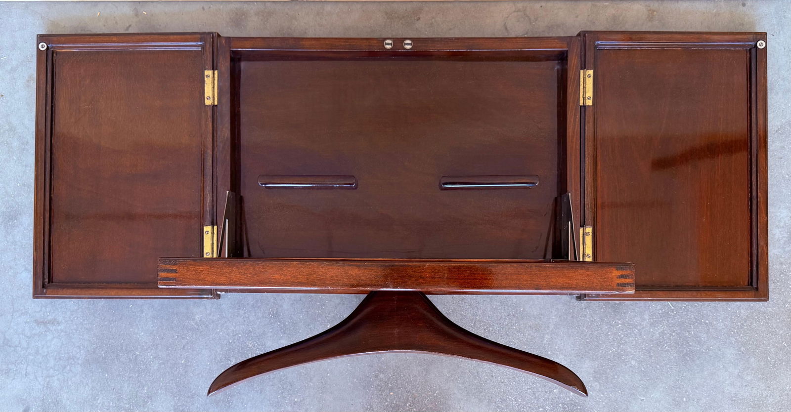 Mid Century Modern Italian Foldable Valet in Mahogany with Hanger - 5