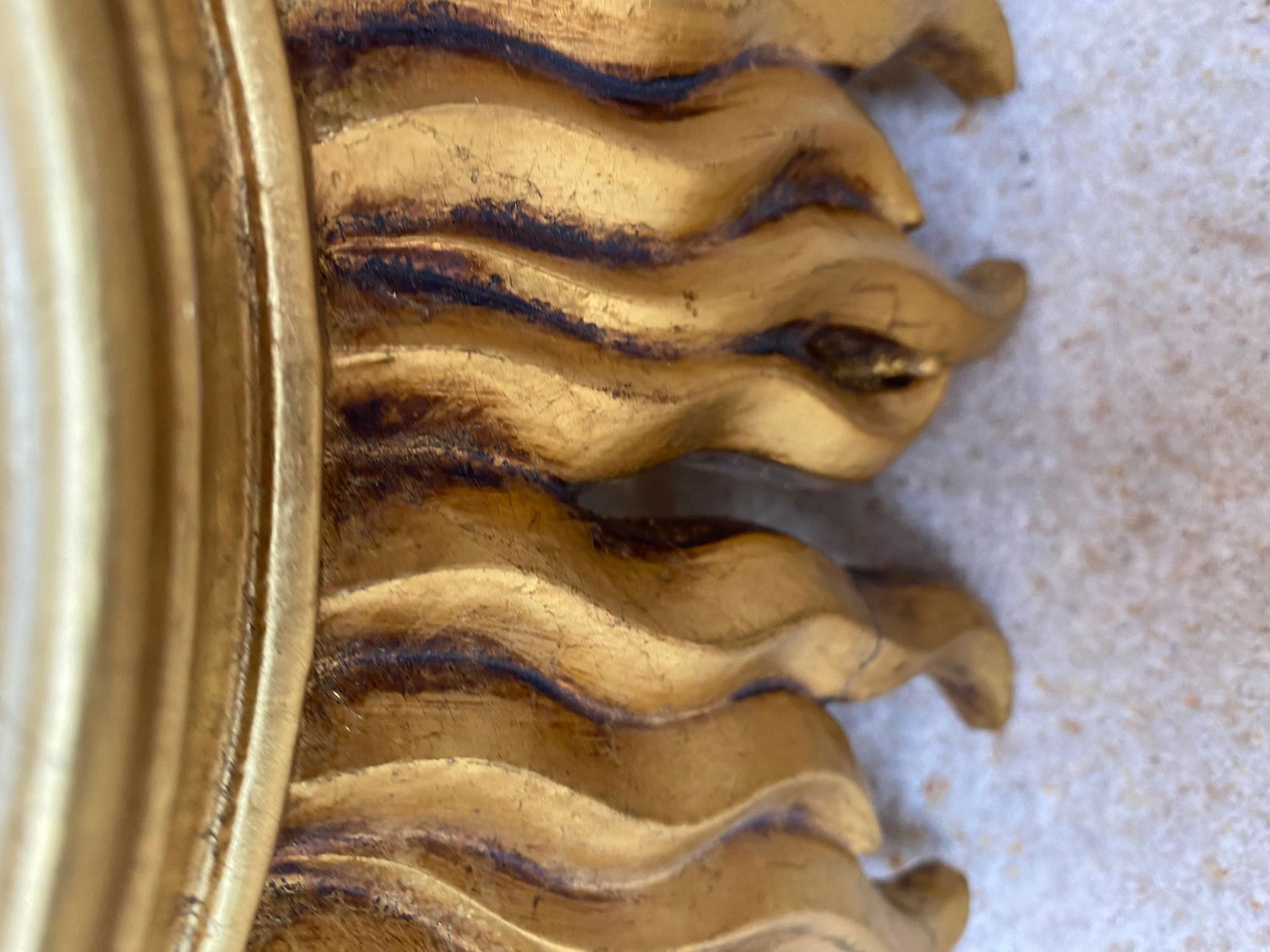 Mid-Century French Sunburst Mirror in Gold, 1950s - 14