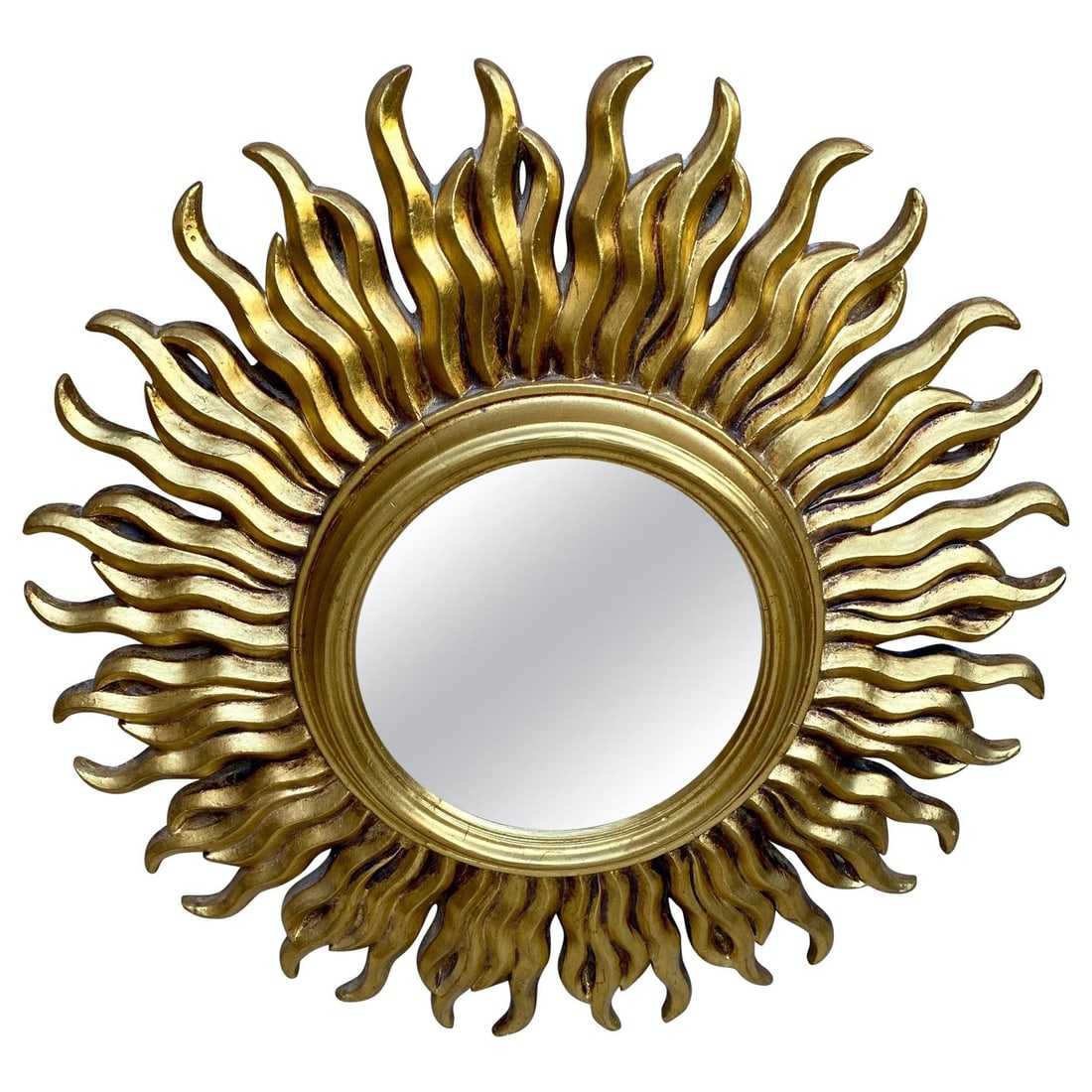 Mid-Century French Sunburst Mirror in Gold, 1950s - 6
