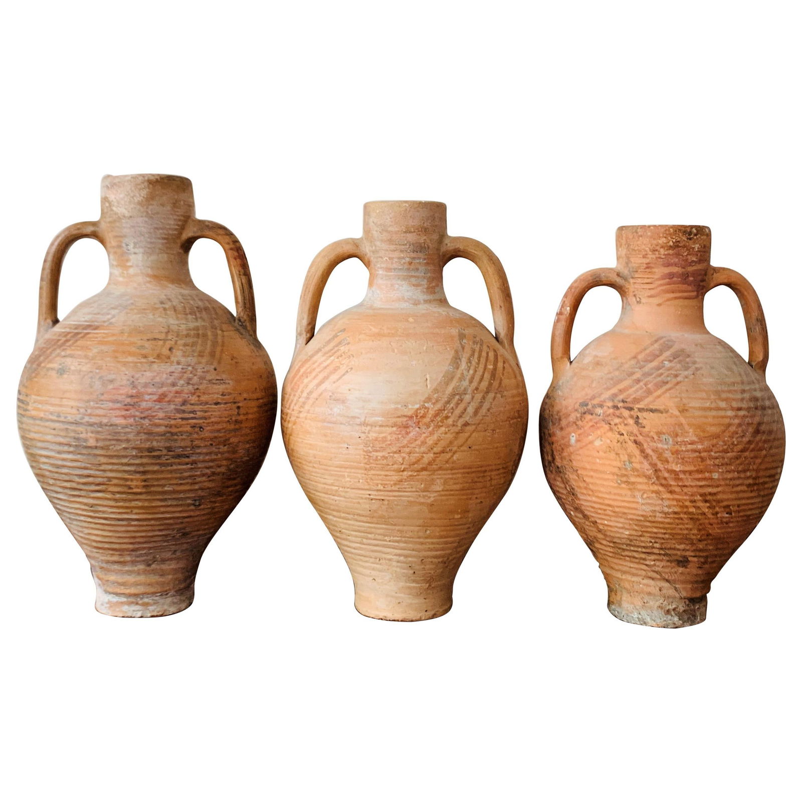 19th Century Set of Three Picher "Cantaro" from Calanda, Spain, Terracotta Vase - 10