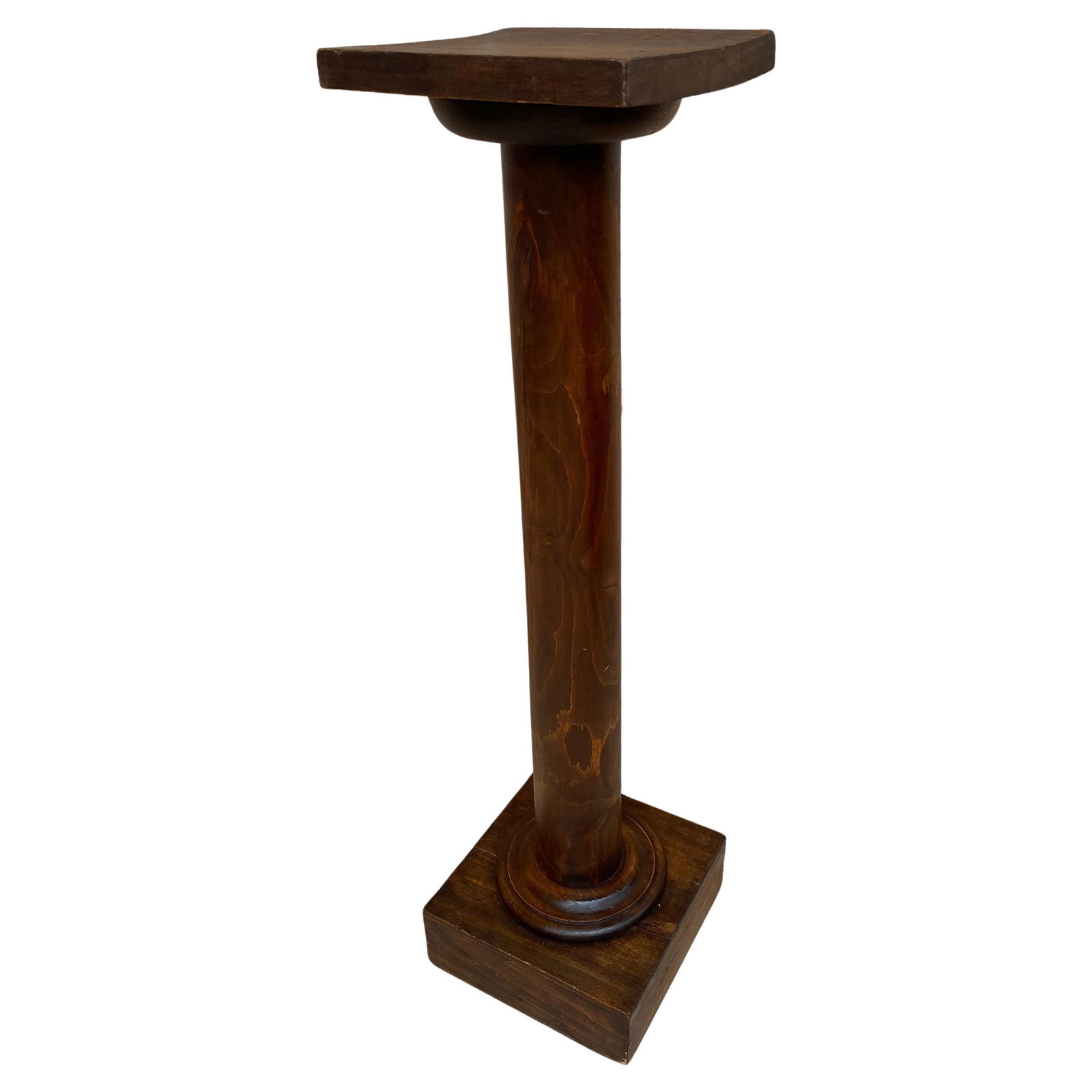 Mid-Century French Pedestal Plant Holder in Walnut Wood, 1960s - 2