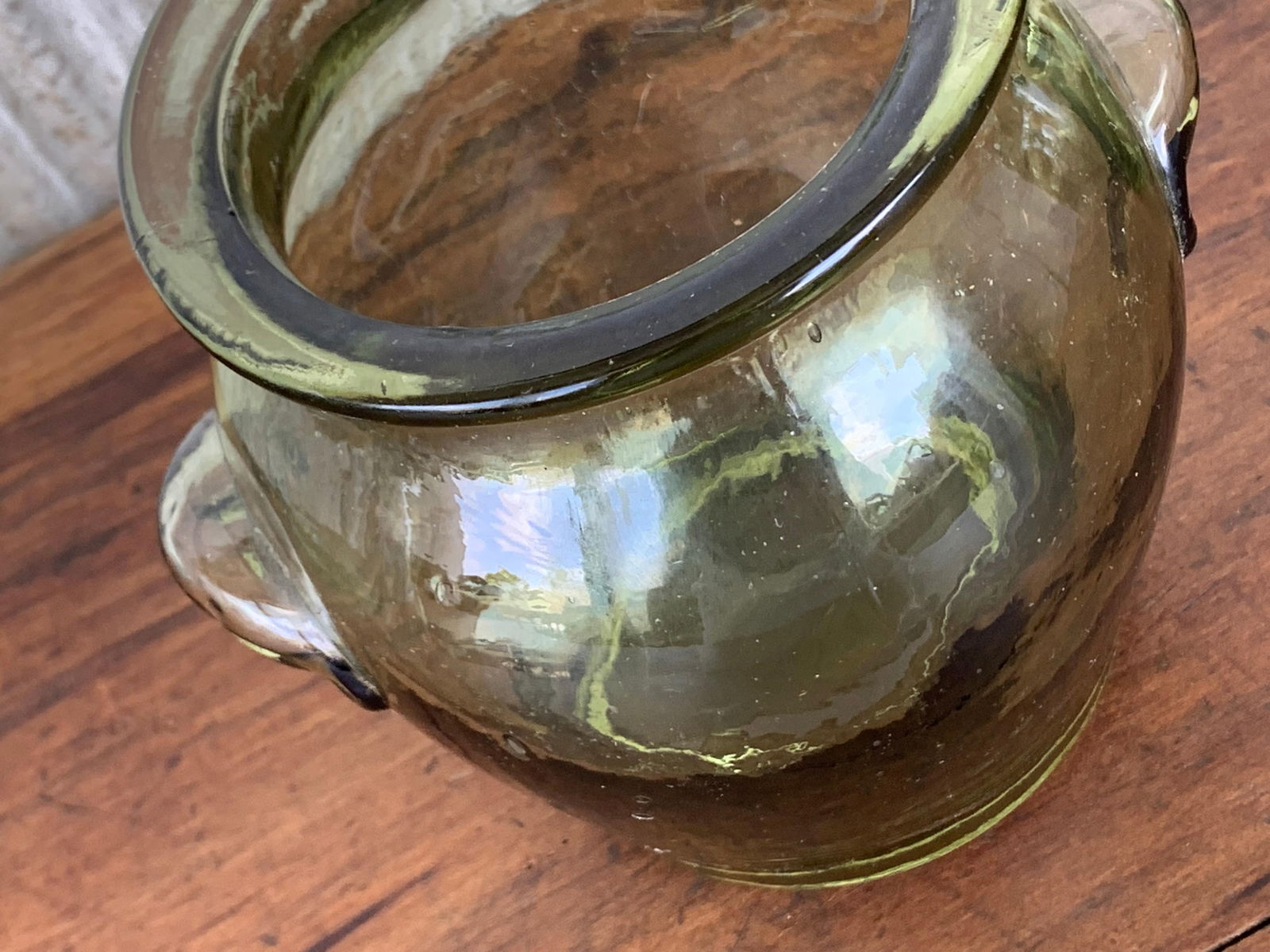 Early 20th Century Green Glass Canister Storage Jars, Spain Flour, Tea, 1960s - 13