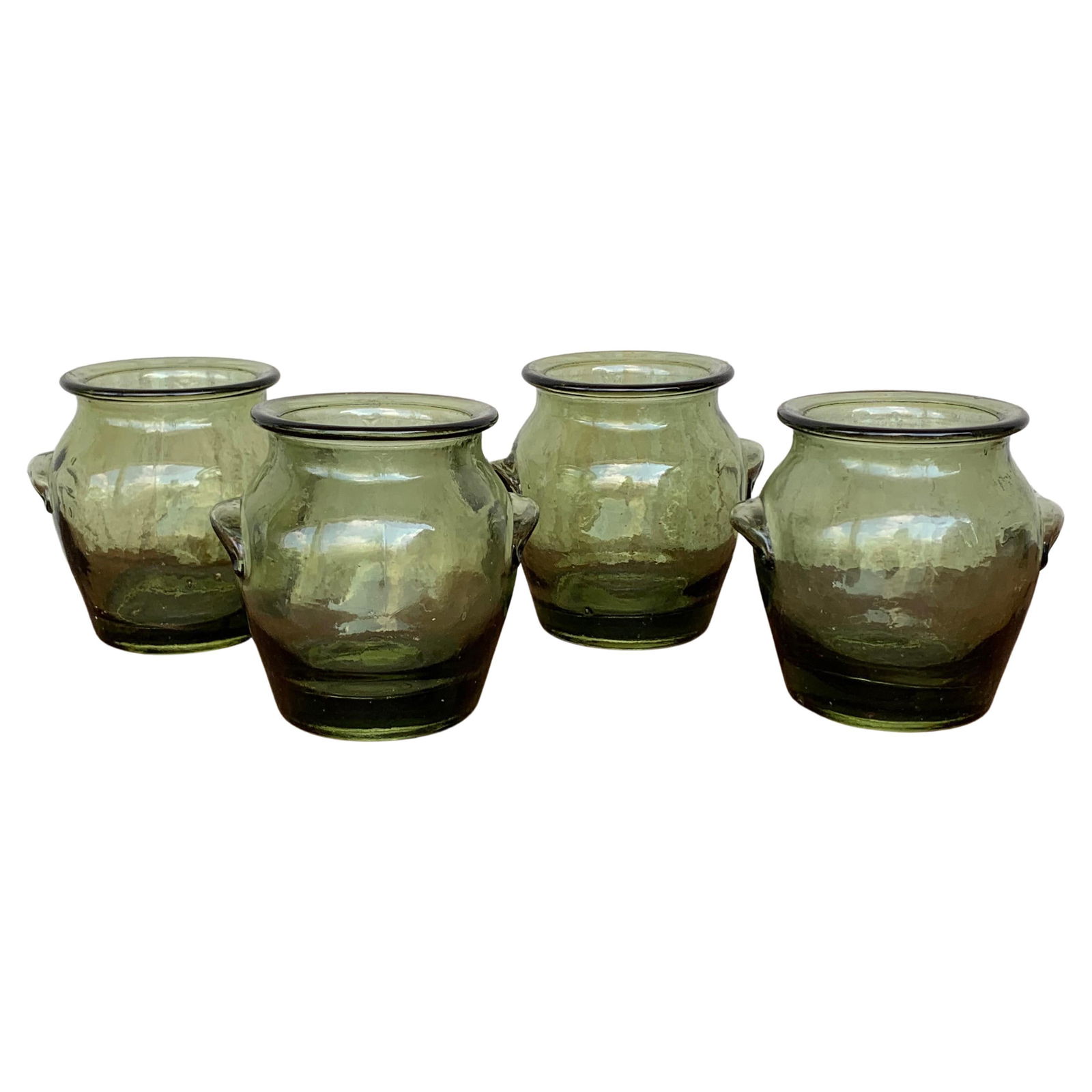 Early 20th Century Green Glass Canister Storage Jars, Spain Flour, Tea, 1960s - 15