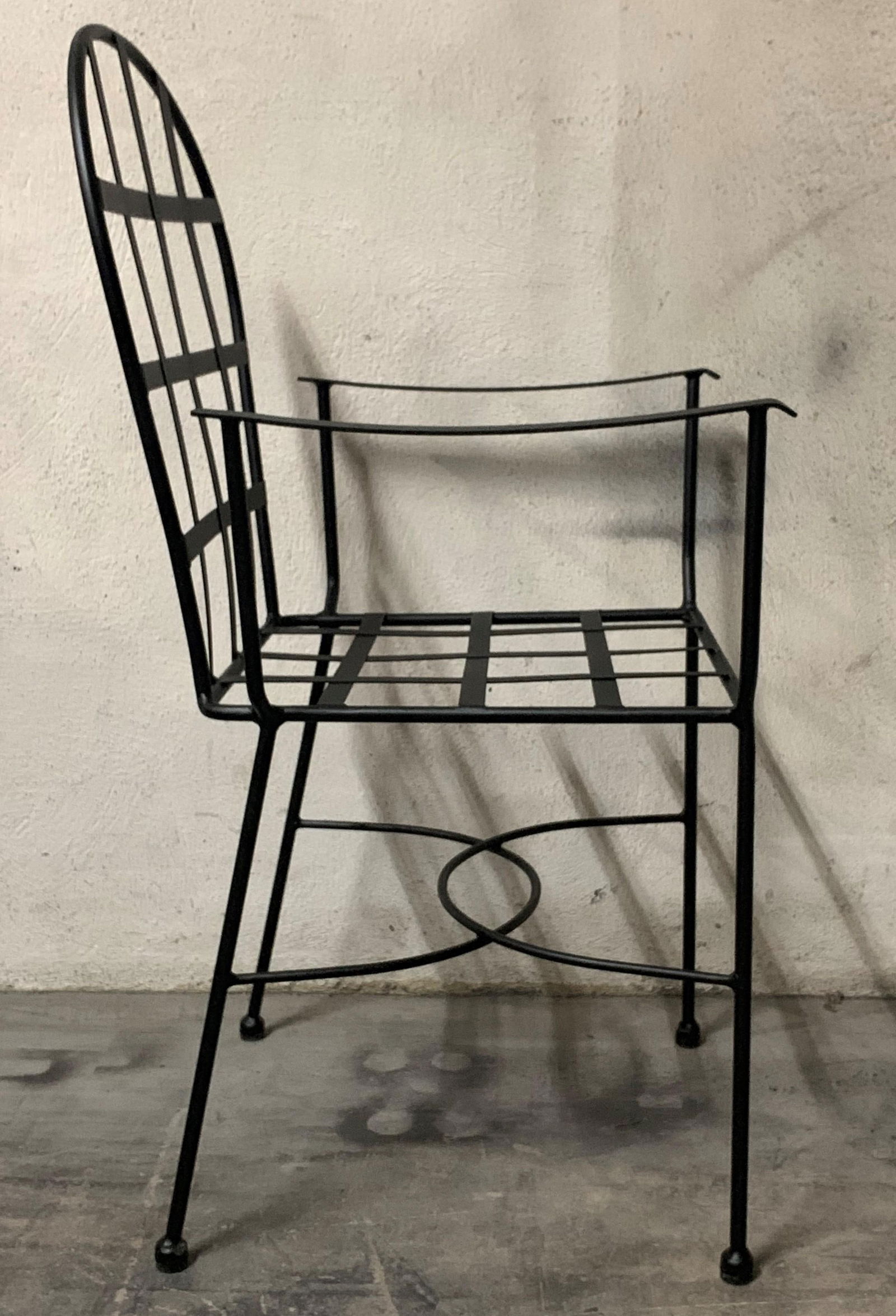 Set of 2 Garden or Dinning Armchairs in Black Wrought Iron, Indoor & Outdoor - 18