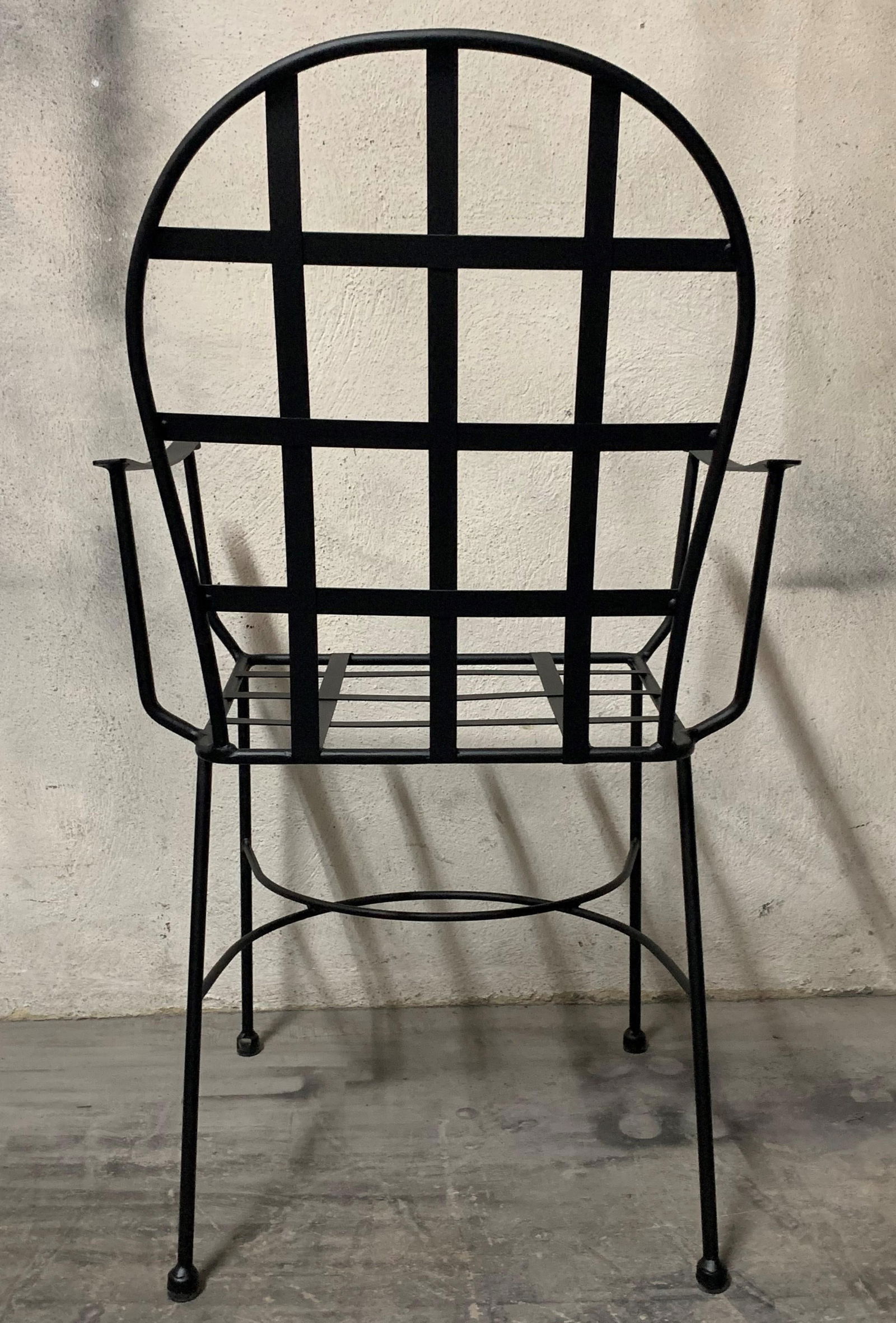 Set of 2 Garden or Dinning Armchairs in Black Wrought Iron, Indoor & Outdoor - 6