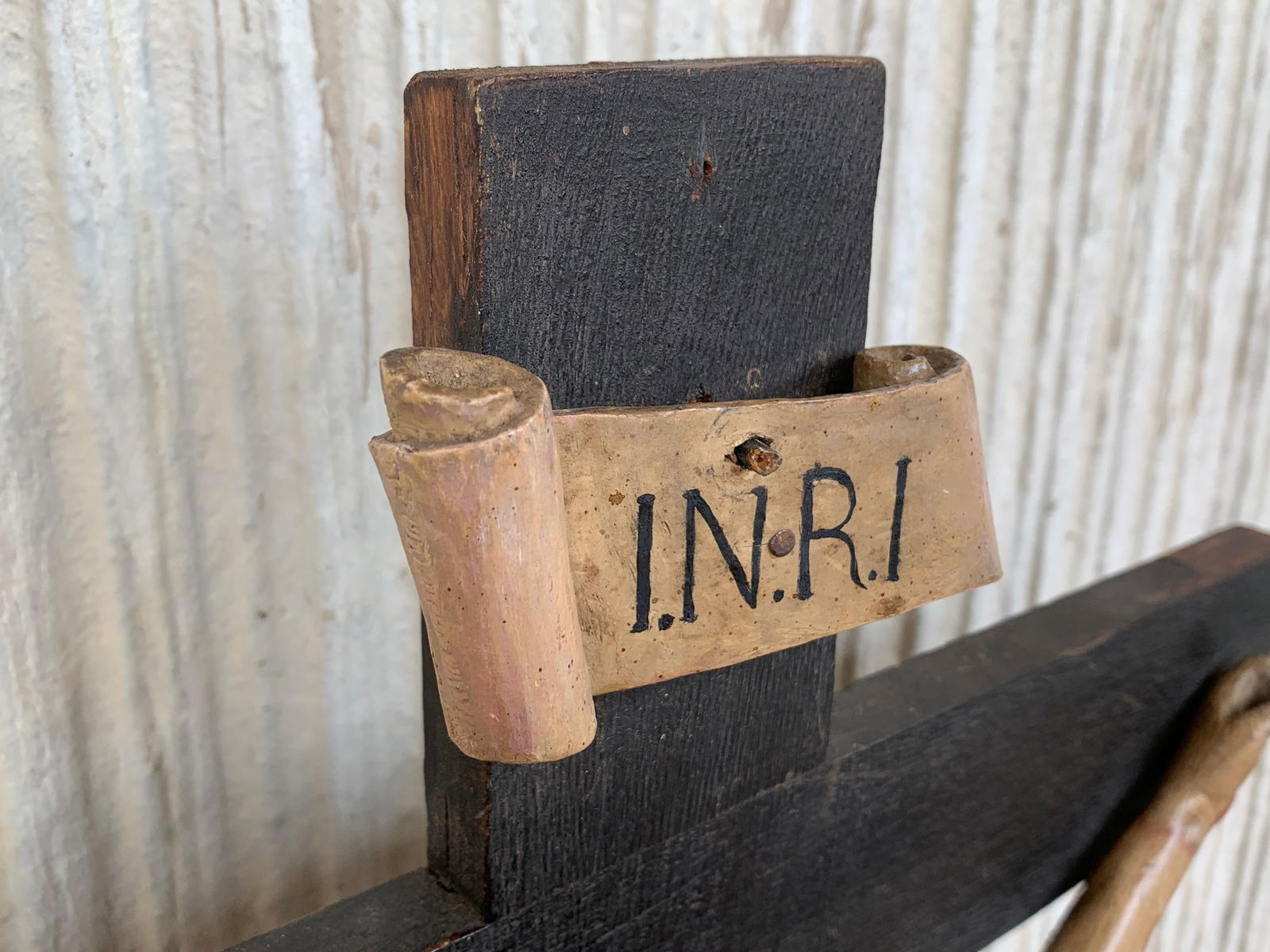 Early 20th Century Art DecÃ² Hand Carved Wooden Crucifix with Stunning Bronze Corpus of - 4