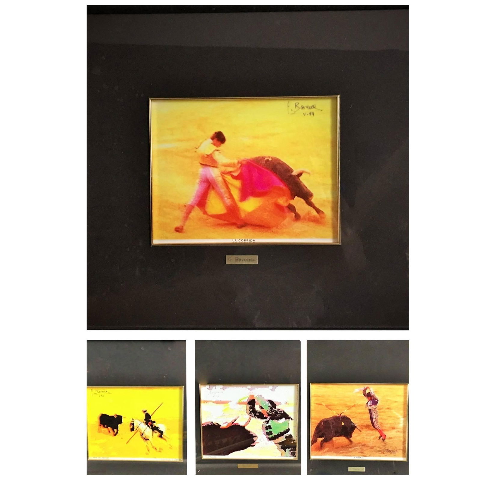 Barenca, 1994, Spain., Set of Four Lithography about Bull Fight - 15