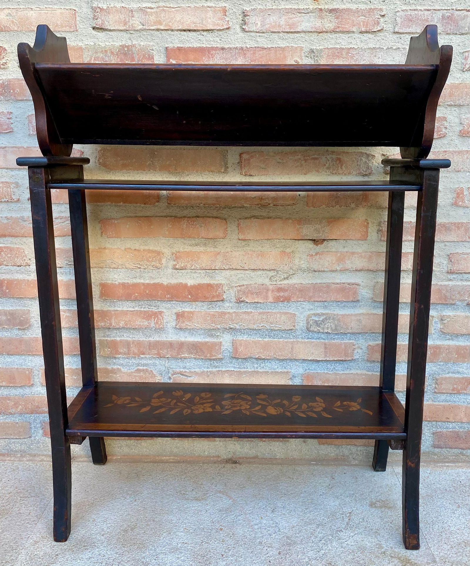 Mid 20th Century Modernist French Wooden Magazine Rack with Marquetry, 1950s - 10