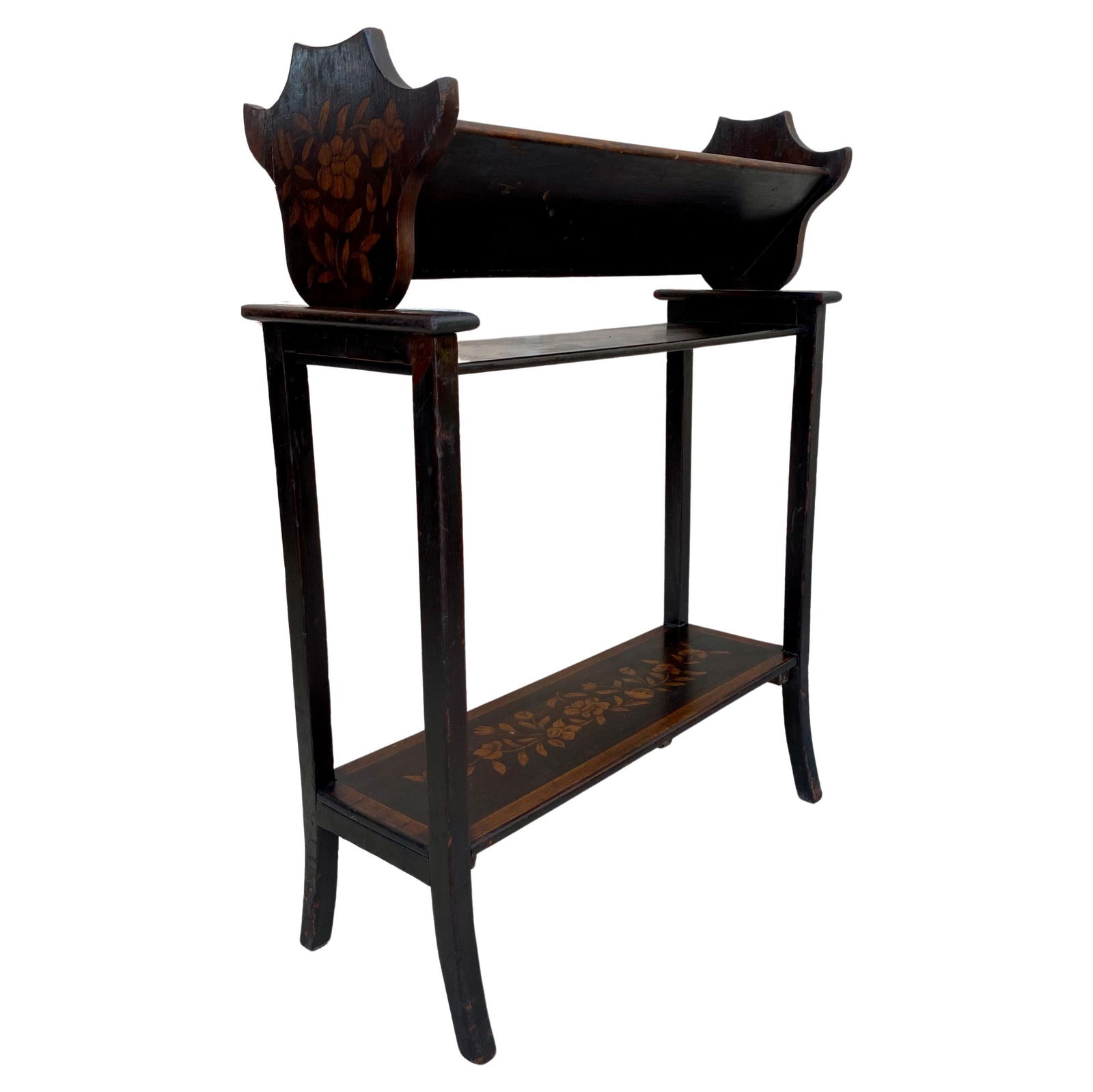 Mid 20th Century Modernist French Wooden Magazine Rack with Marquetry, 1950s - 15