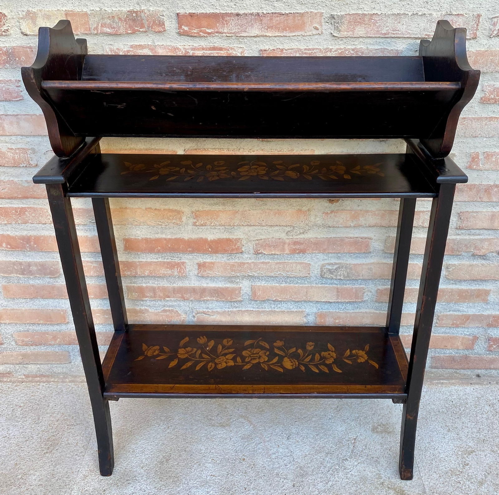 Mid 20th Century Modernist French Wooden Magazine Rack with Marquetry, 1950s - 17