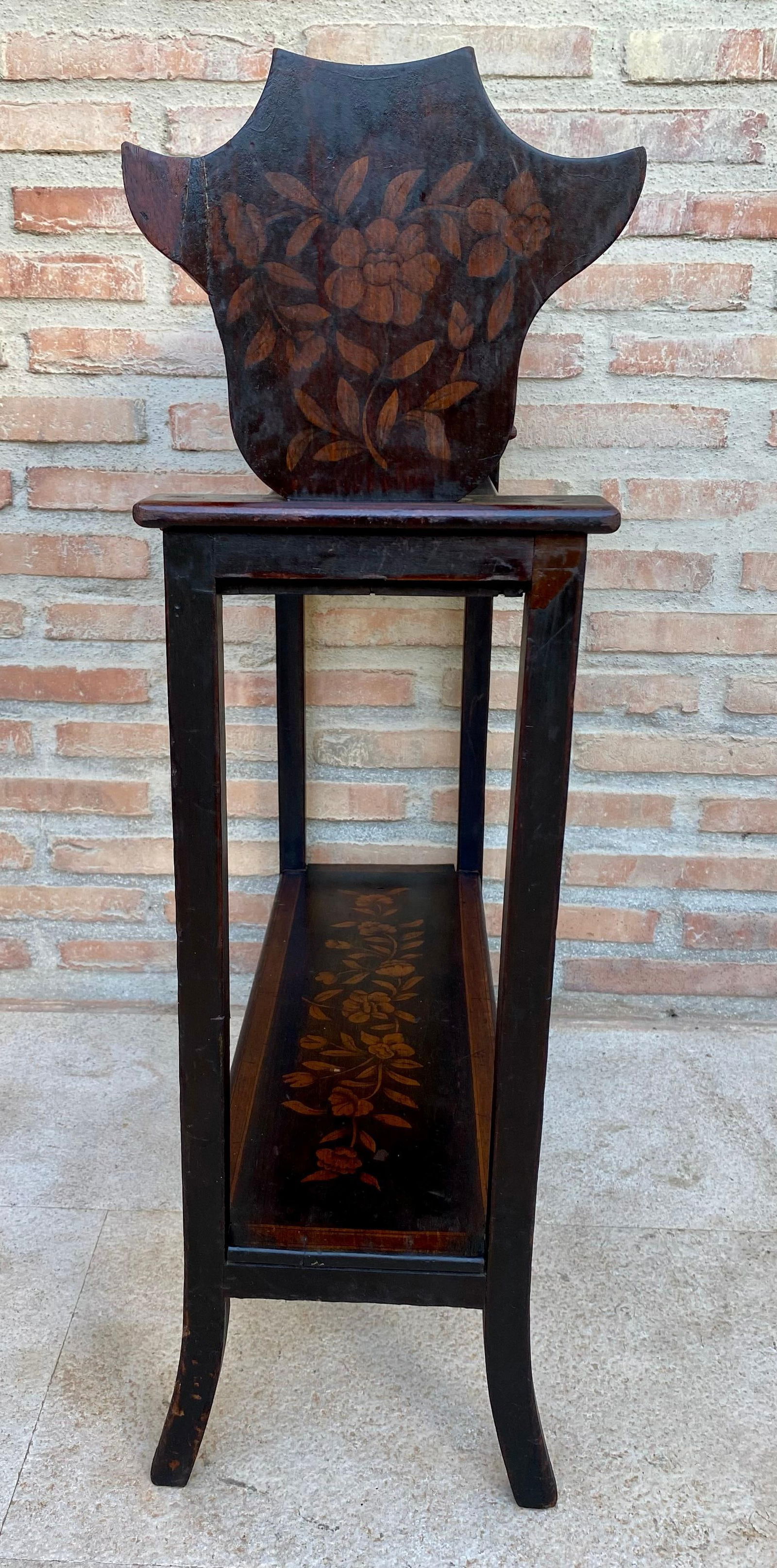 Mid 20th Century Modernist French Wooden Magazine Rack with Marquetry, 1950s - 2