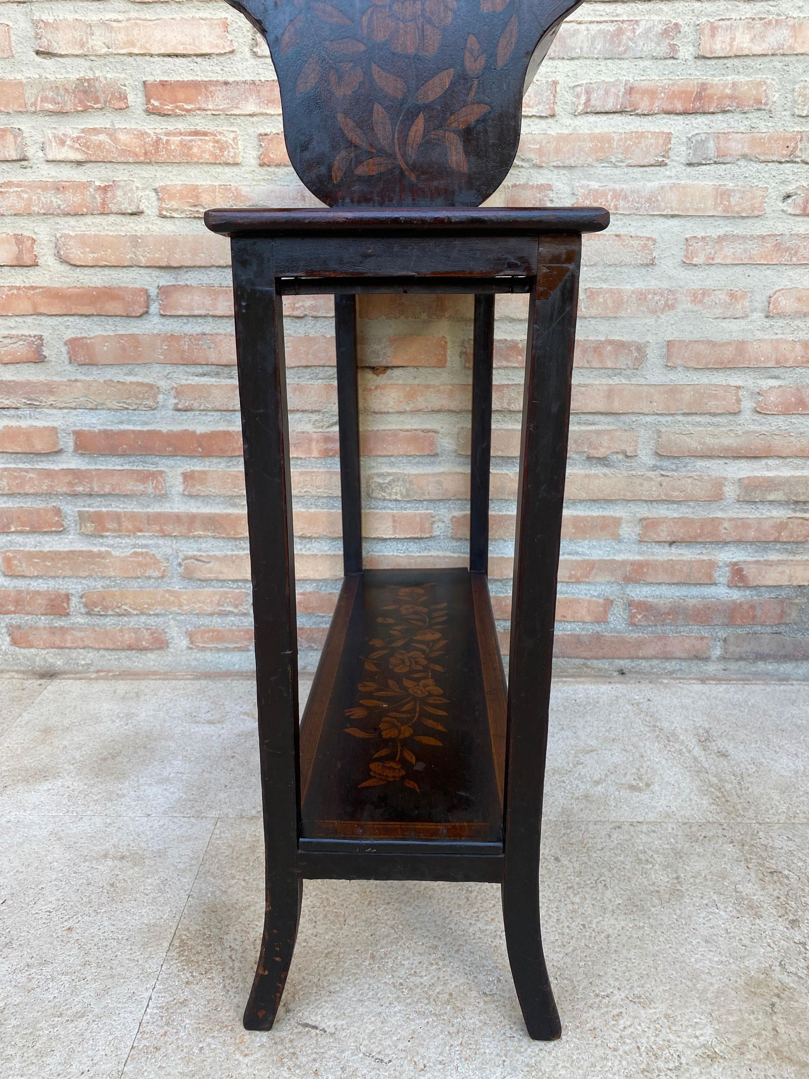 Mid 20th Century Modernist French Wooden Magazine Rack with Marquetry, 1950s - 5