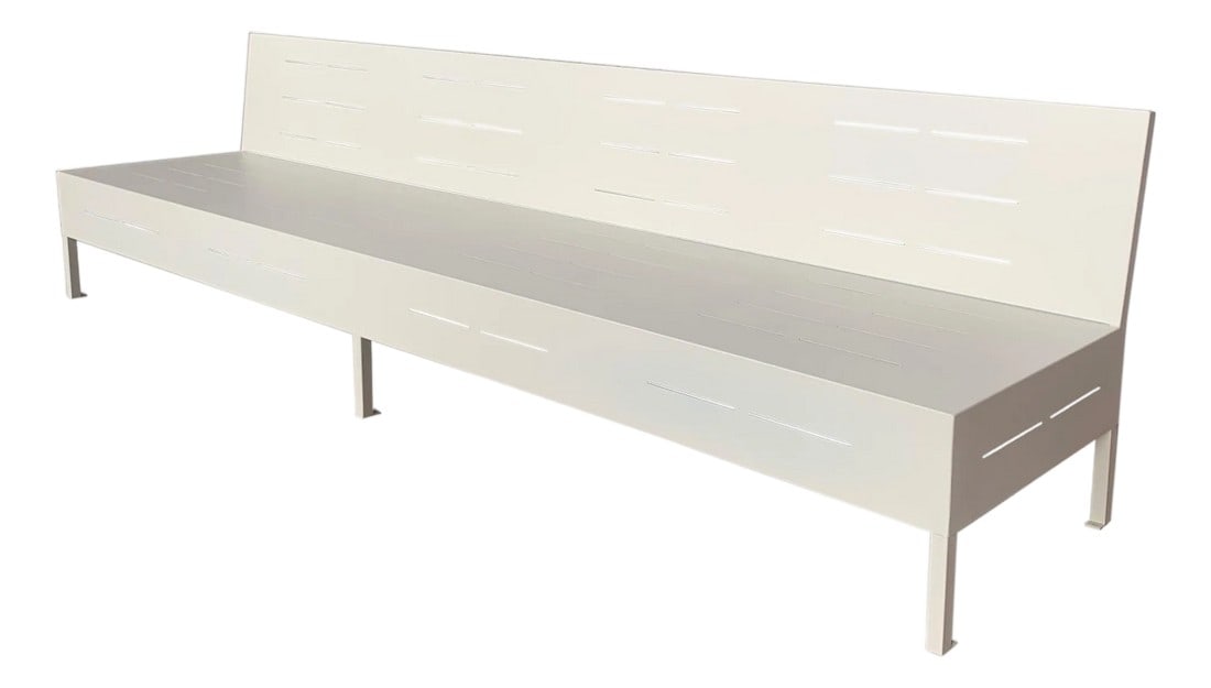 New Large Iron Hall Bench for Outdoor and Indoor with Epoxy Finished: New large iron hall bench for outdoor and indoor with epoxy finished You can request it with anti corrosive treatment The bench has a holes to screw in the floor. Condition: Imperfections: No