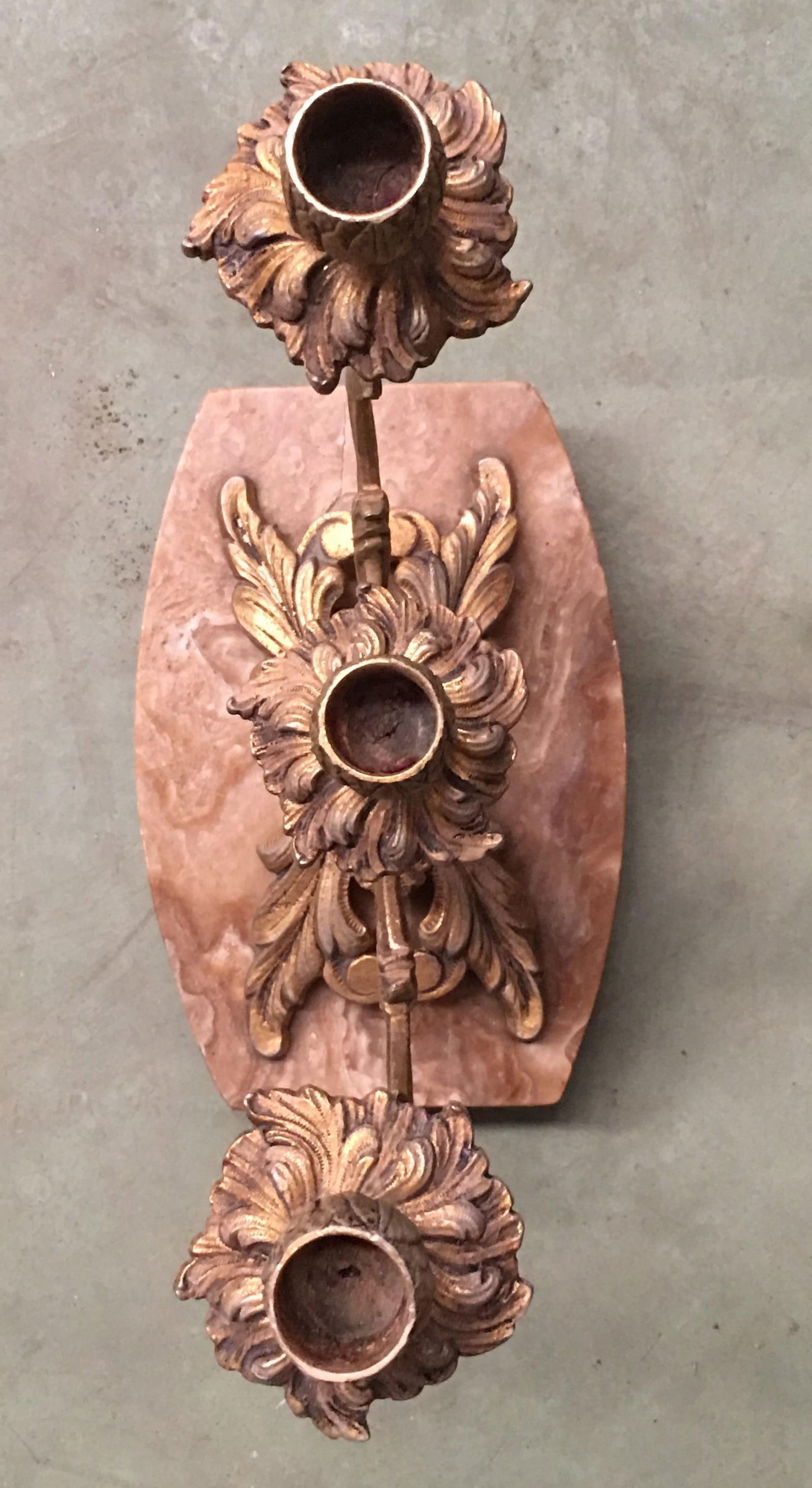 Pair of French Louis XVI Style '19th Century' Three Scroll Arm Candelabras - 7