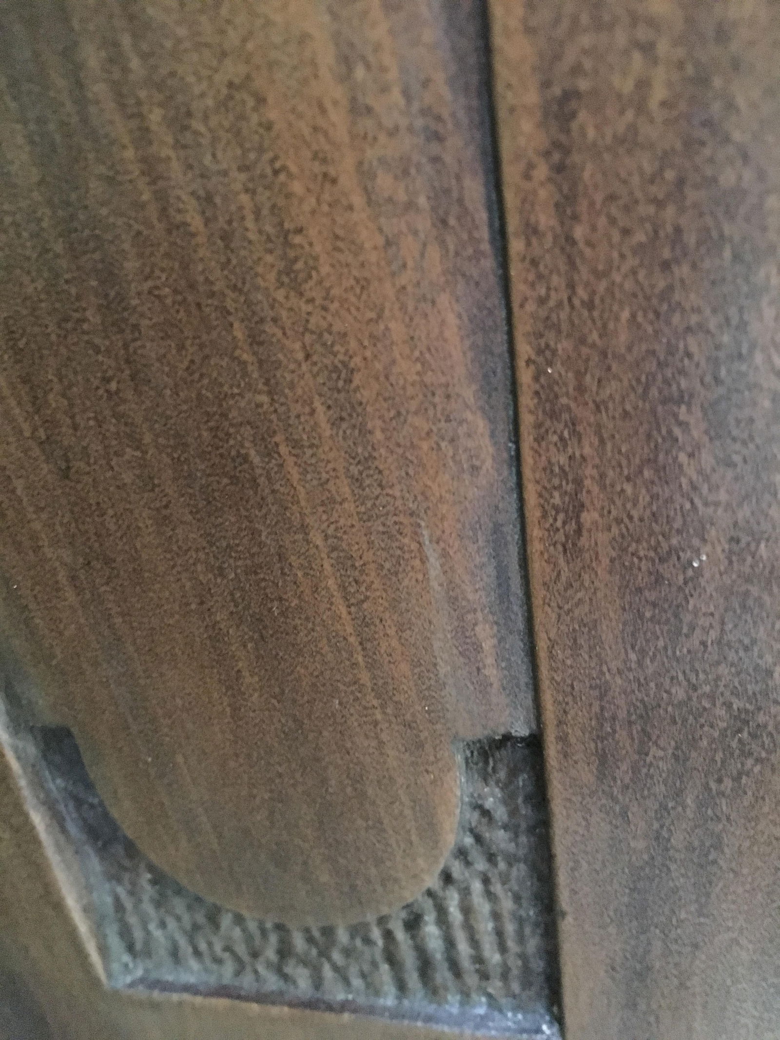 Antique Arts & Crafts Carved Oak and Bronze Mirror, circa 1920 - 13