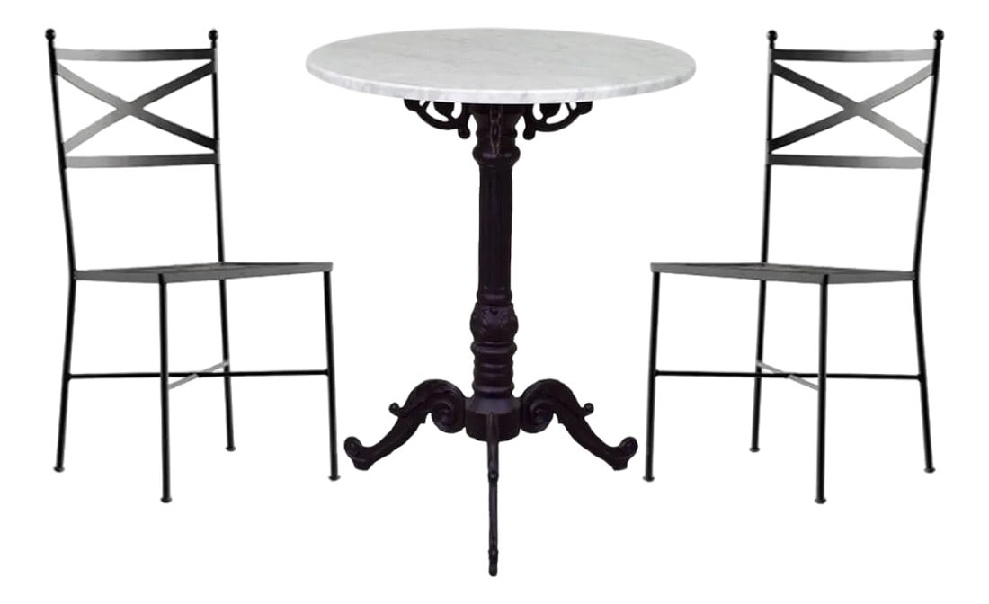 French Wrought Iron Brown Painting Set of Garden Bistro Outdoor (1 of 6)