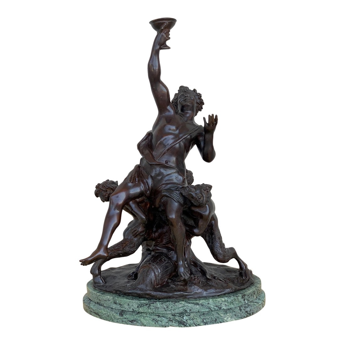 Early 20th Century Cast Bronze Statue of a Cherub Angel Signed by Ferdinando de Luca, Italy: 20th century cast bronze statue of a cherub angel signed by Ferdinando de Luca, Italy Beautiful statue with a cherub and two devils with impresionant faces featuring a minotaur's marble base. 