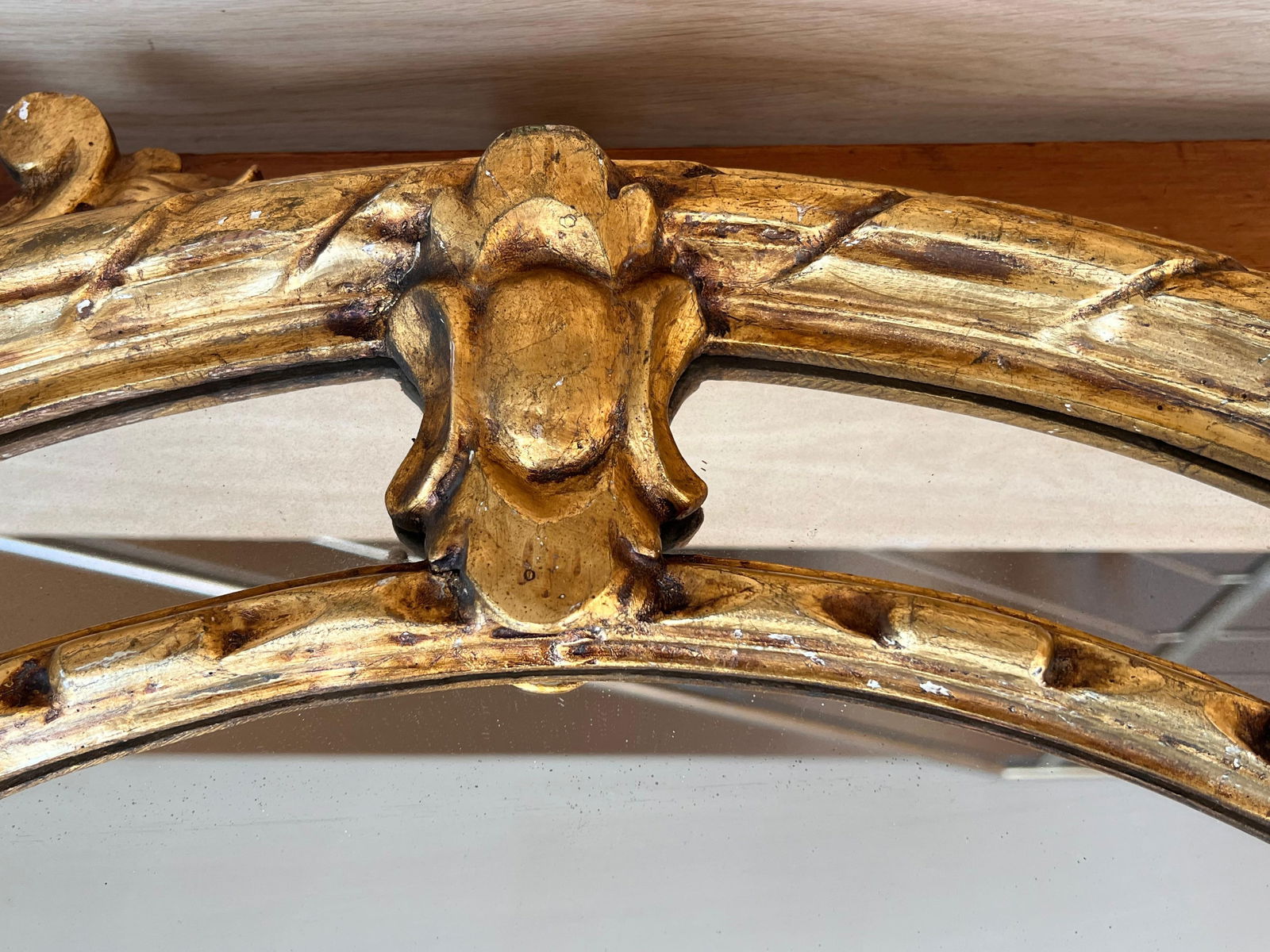 19th French Empire Period Gilt Wood Oval Mirror - 4