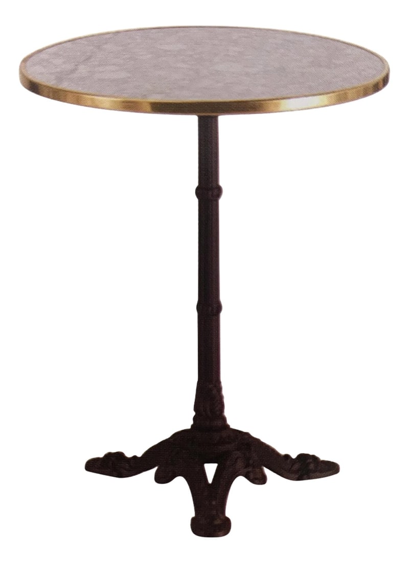 New Century Round Cast Iron Base with Marble Top Garden Table or Bistro Table (1 of 5)