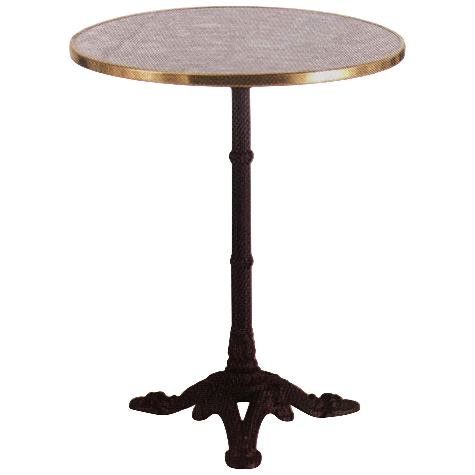 New Century Round Cast Iron Base with Marble Top Garden Table or Bistro Table - 2