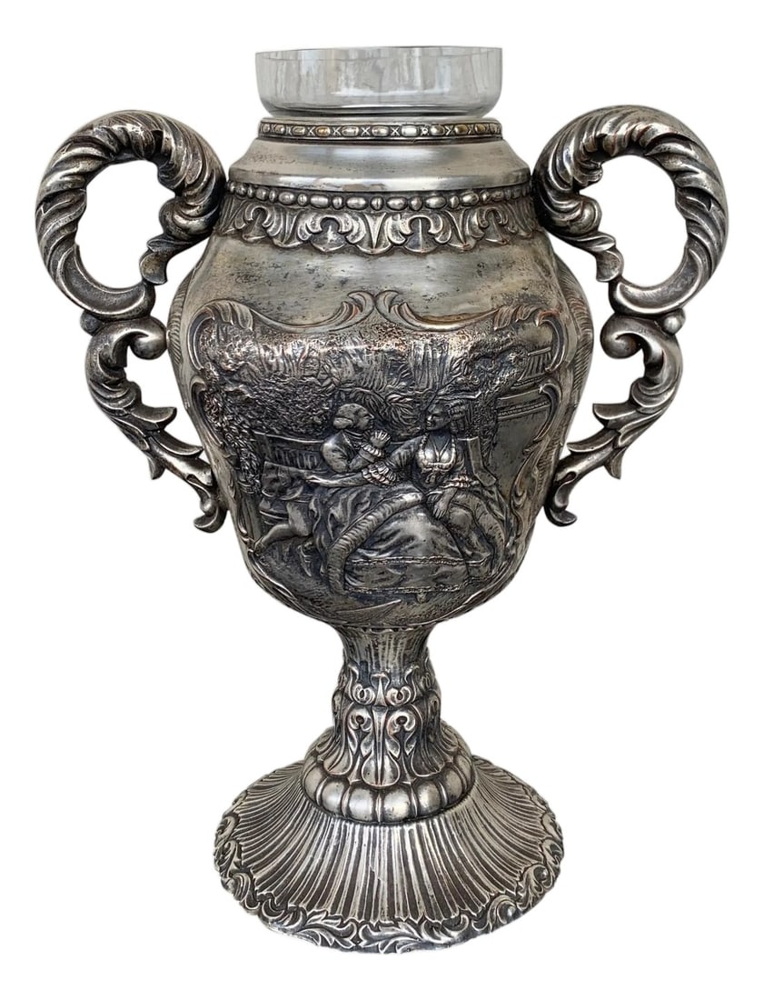 Antique Edwardian Sterling Silver Presentation Cup with Interior Glass (1 of 18)